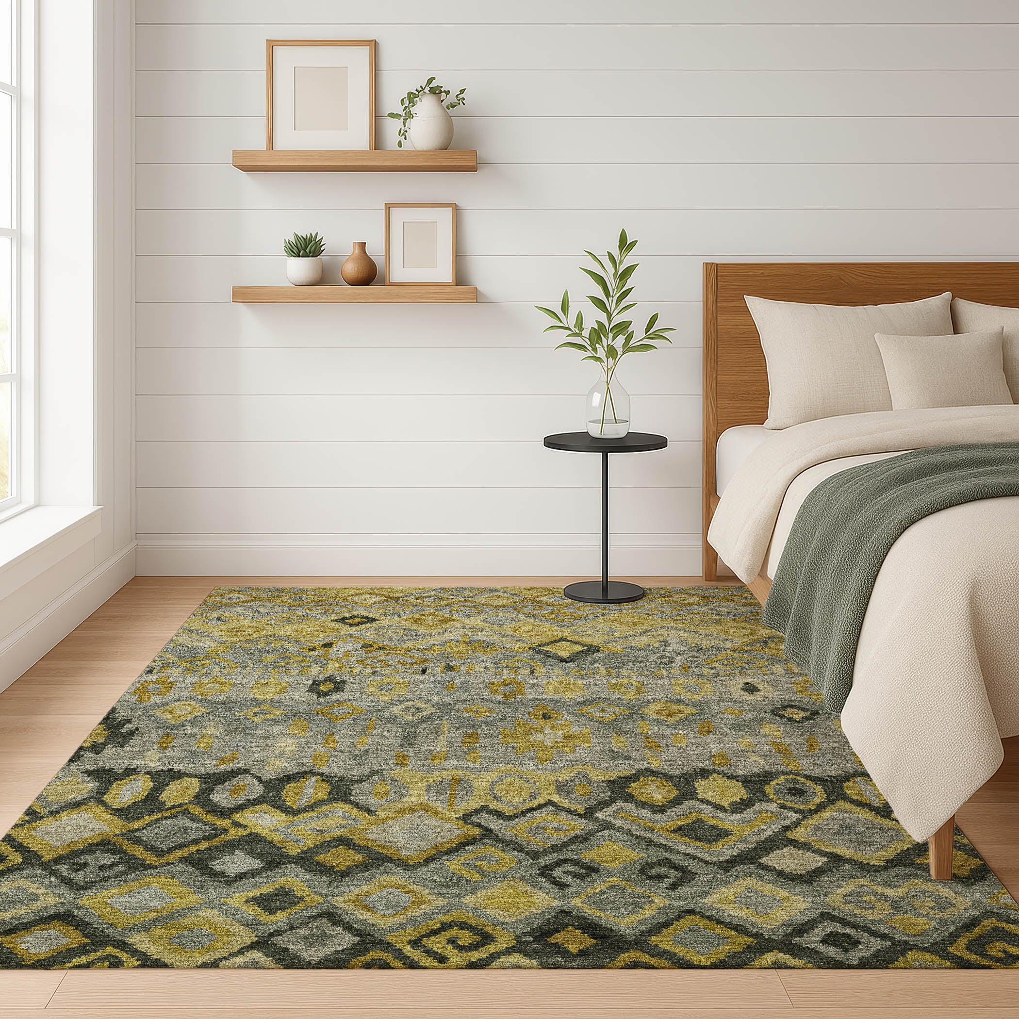 Lucerne Machine Washable Transitional Pewter Gray Rug 3' x 5' #shape_Rectangle