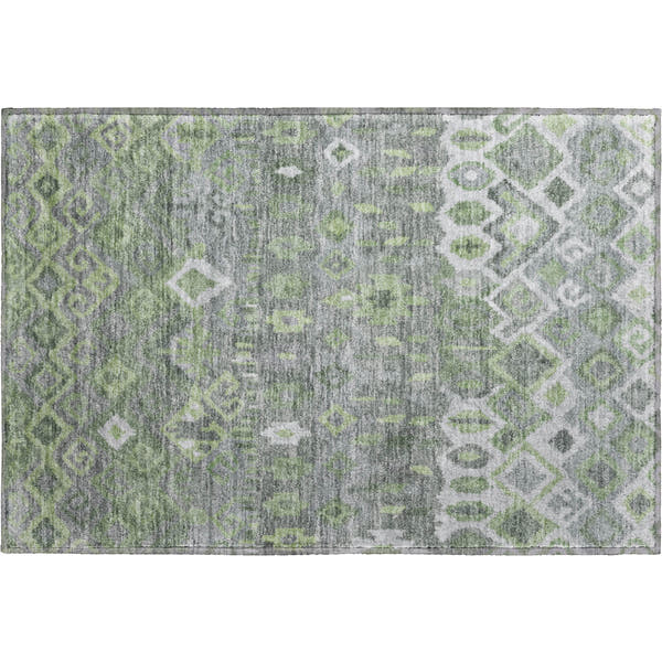Dublin Machine Washable Transitional Gray Rug 1'8" x 2'6"