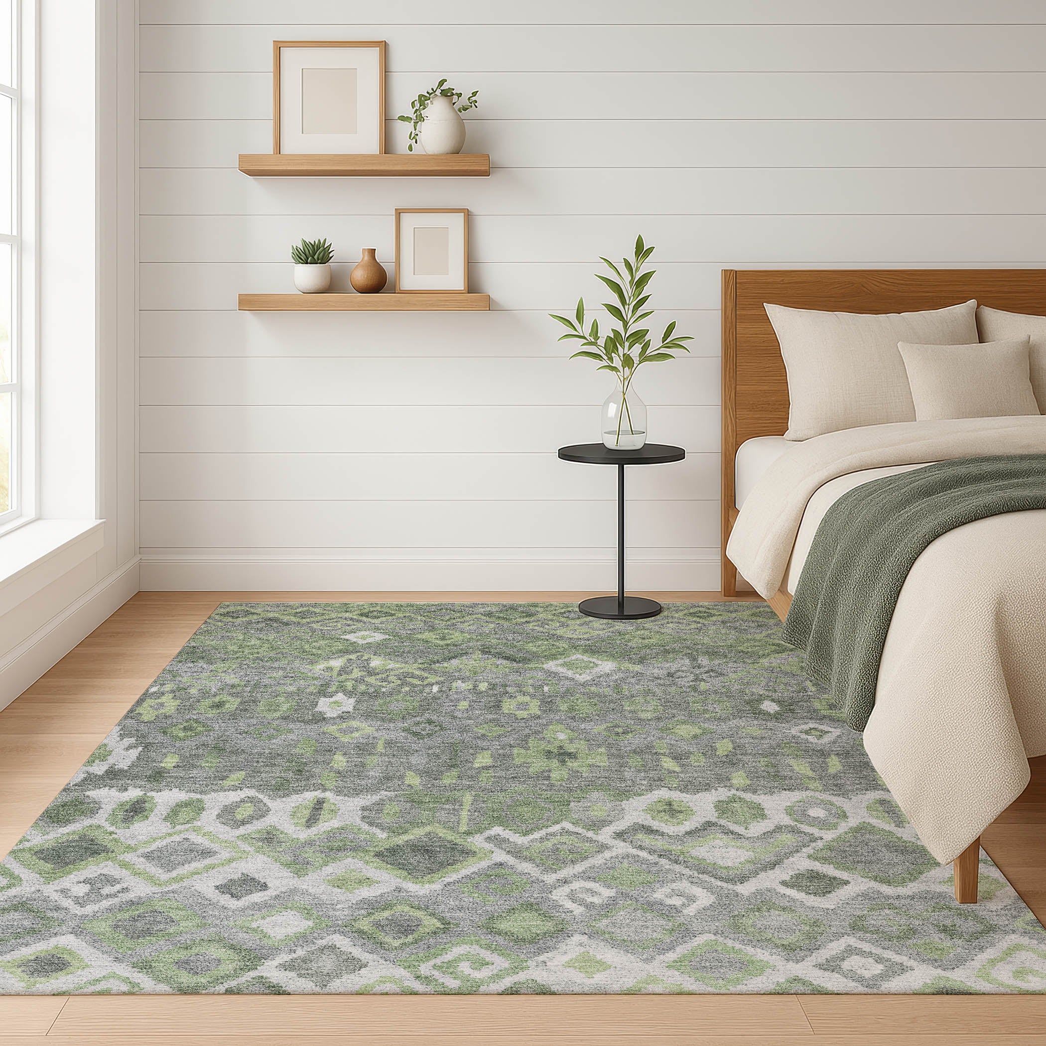 Dublin Machine Washable Transitional Gray Rug 3' x 5' #shape_Rectangle