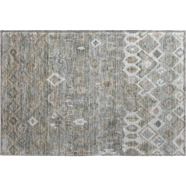 Dublin Machine Washable Transitional Pewter Gray Rug 1'8" x 2'6"