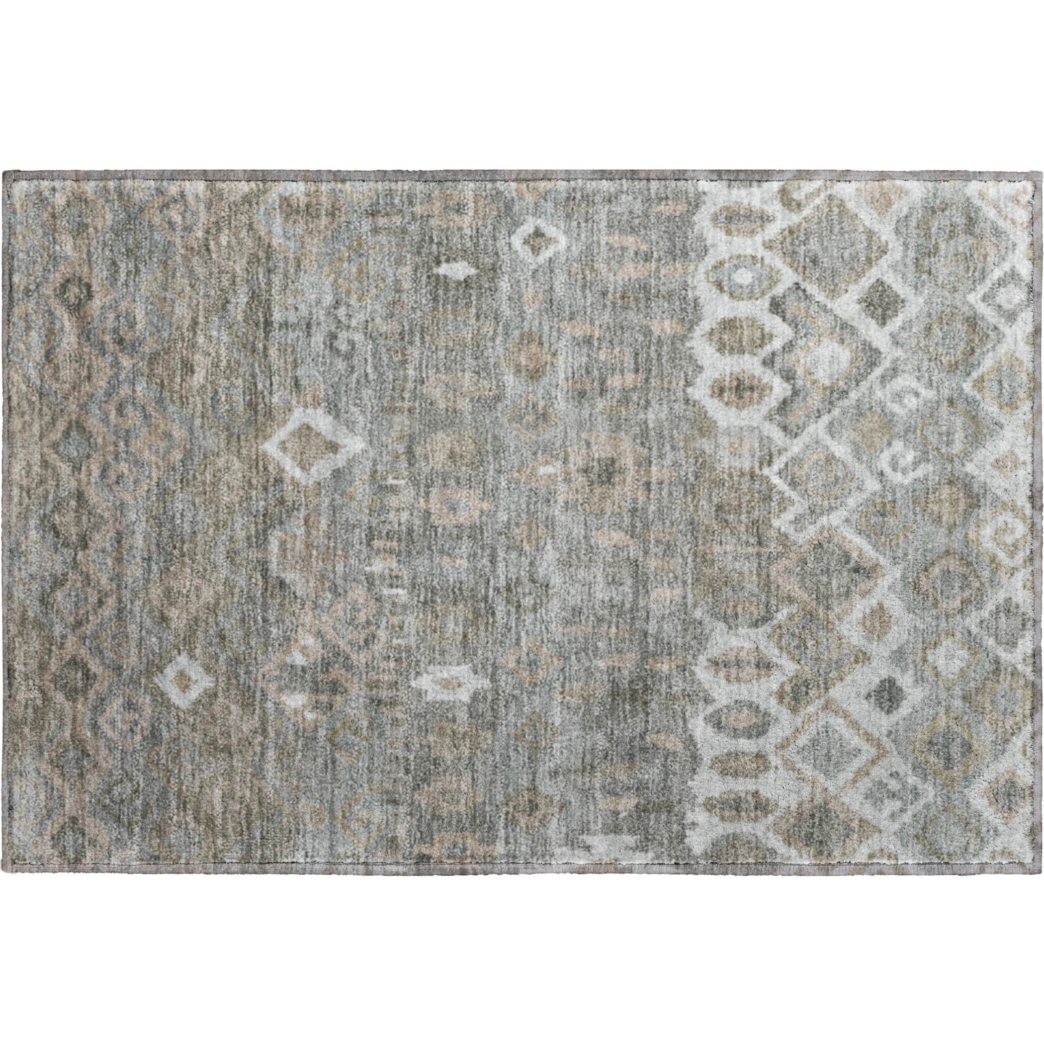 Dublin Machine Washable Transitional Pewter Gray Rug 1'8" x 2'6" #shape_Rectangle