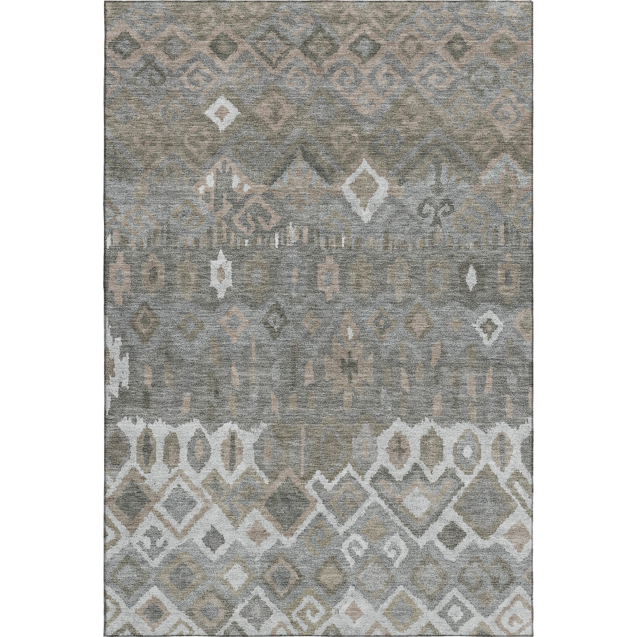 Dublin Machine Washable Transitional Pewter Gray Rug 3' x 5' #shape_Rectangle
