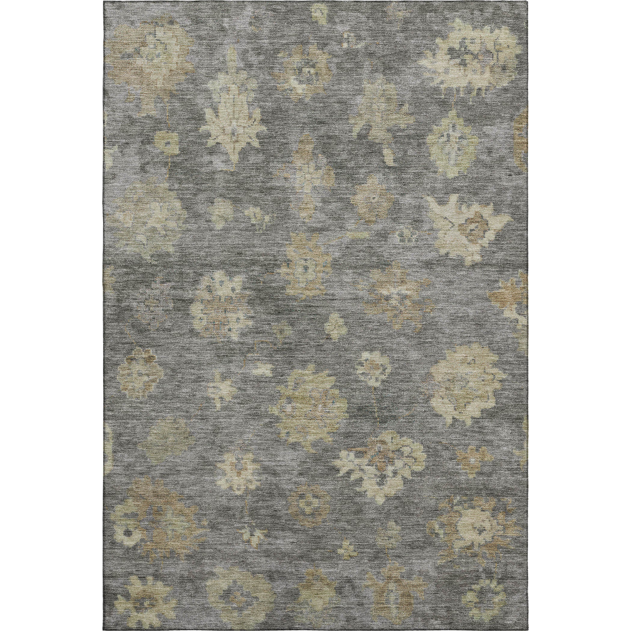Mostar Machine Washable Traditional Pewter Gray Rug 3' x 5' #shape_Rectangle