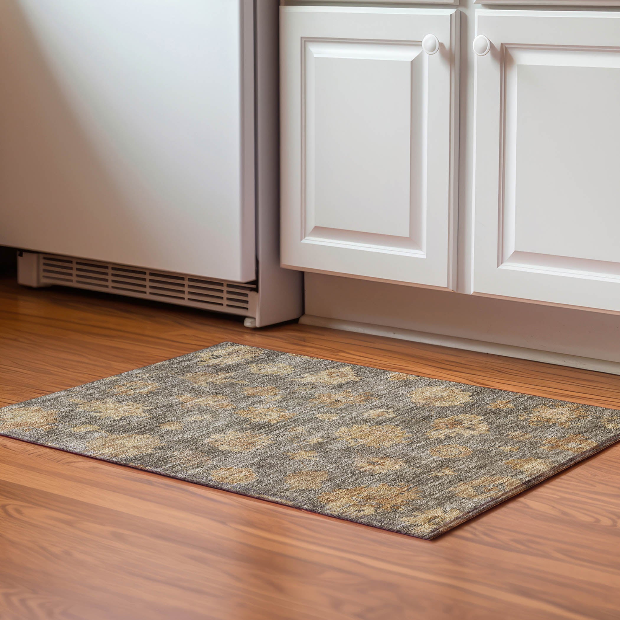 Mostar Machine Washable Traditional Taupe Brown Rug 1'8" x 2'6" #shape_Rectangle