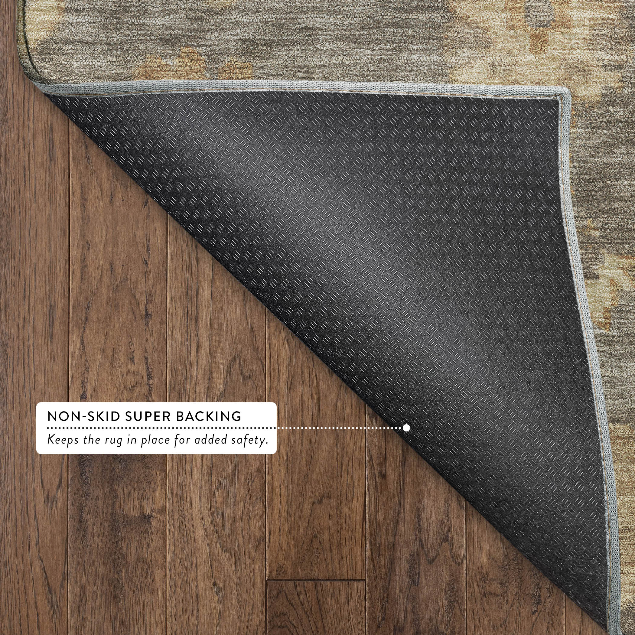 Mostar Machine Washable Traditional Taupe Brown Rug 1'8" x 2'6" #shape_Rectangle
