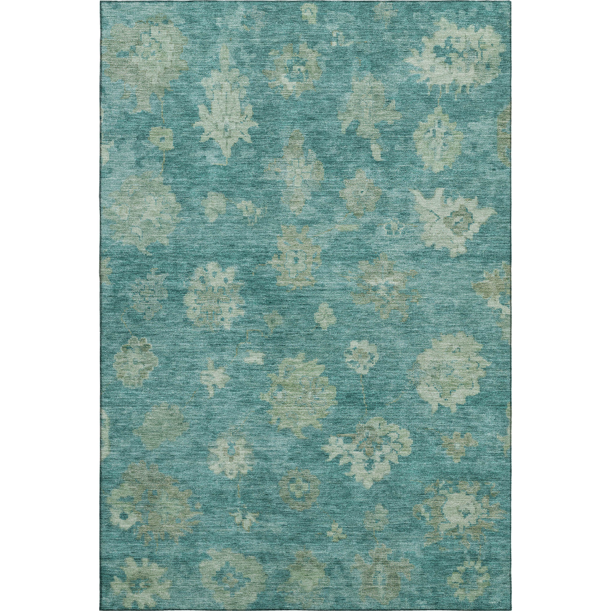 Mostar Machine Washable Traditional Teal Rug 3' x 5' #shape_Rectangle
