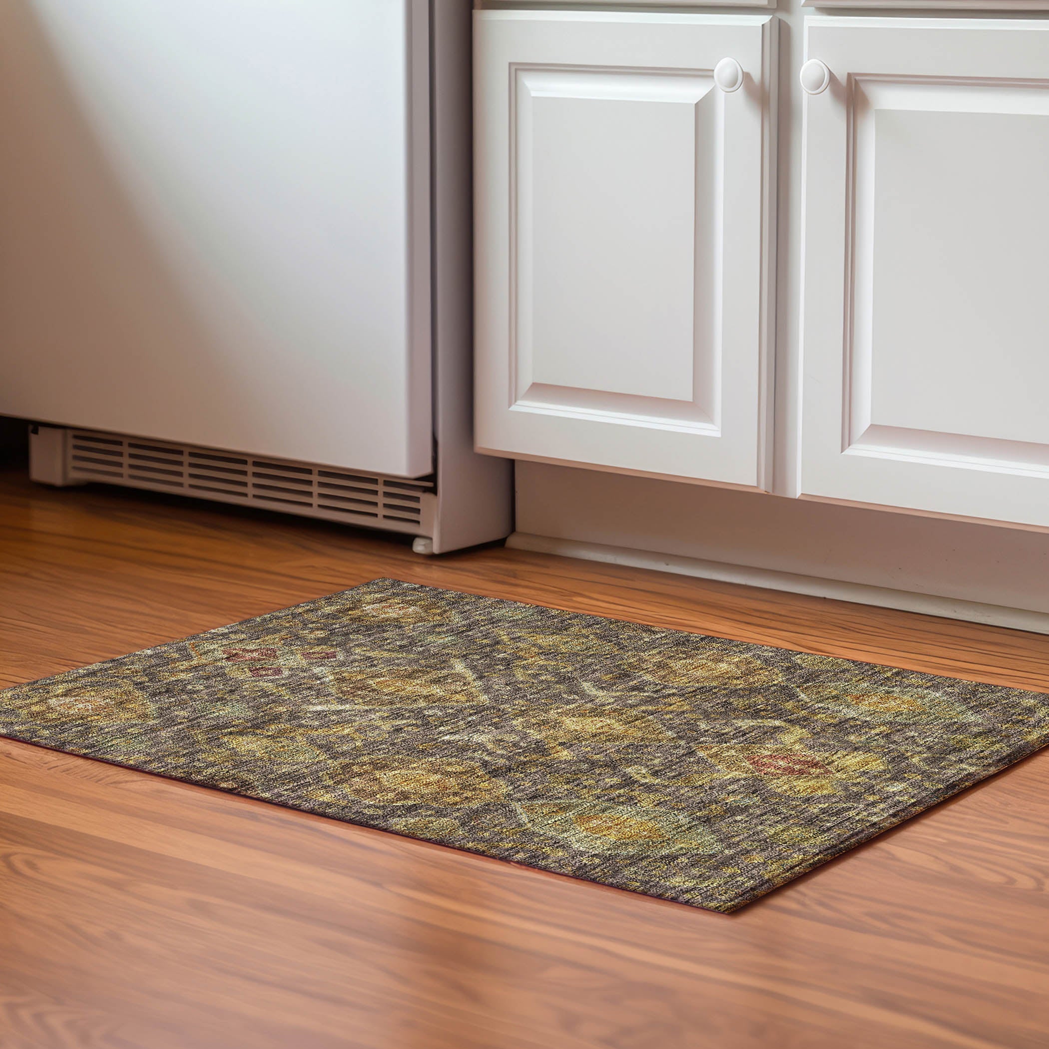 Salzburg Machine Washable Traditional Chocolate Brown Rug 1'8" x 2'6" #shape_Rectangle