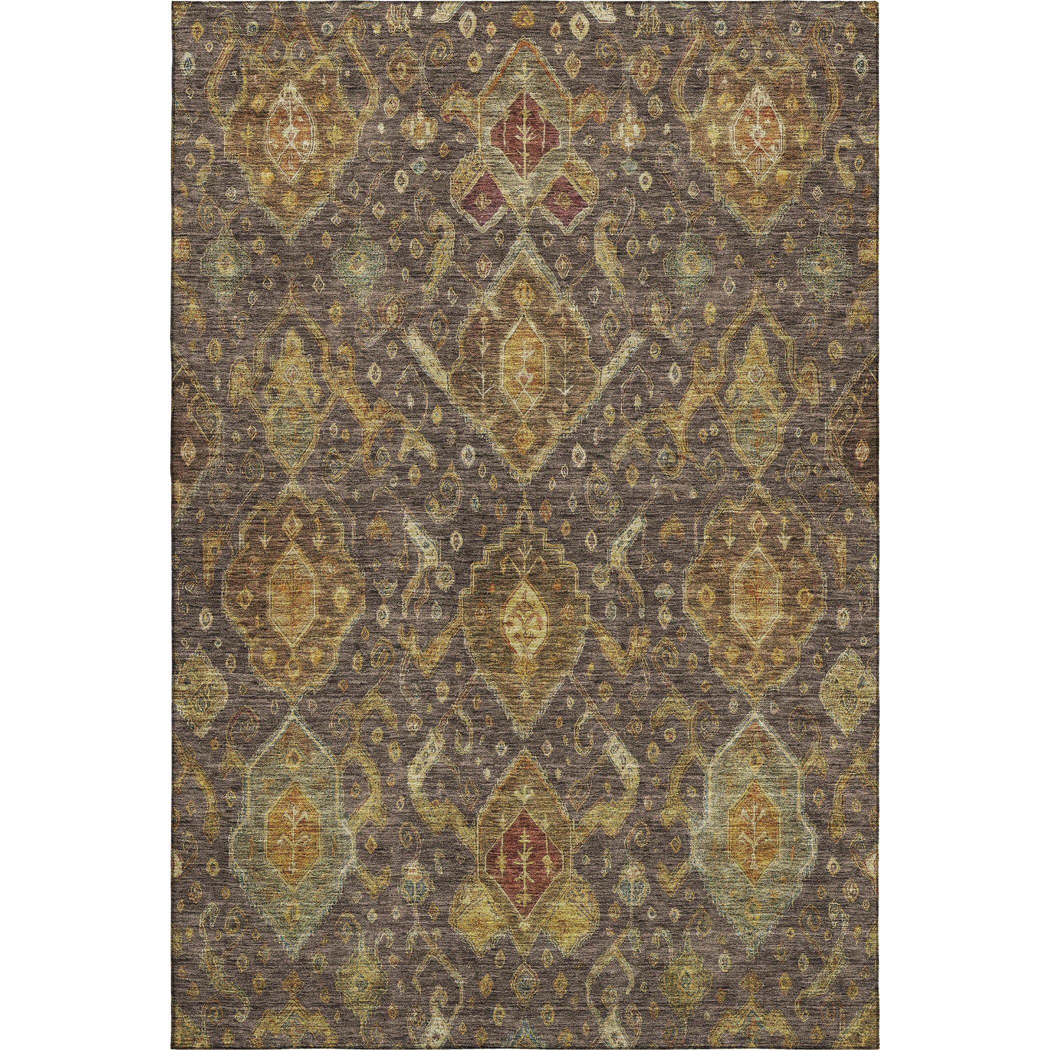 Salzburg Machine Washable Traditional Chocolate Brown Rug 3' x 5' #shape_Rectangle