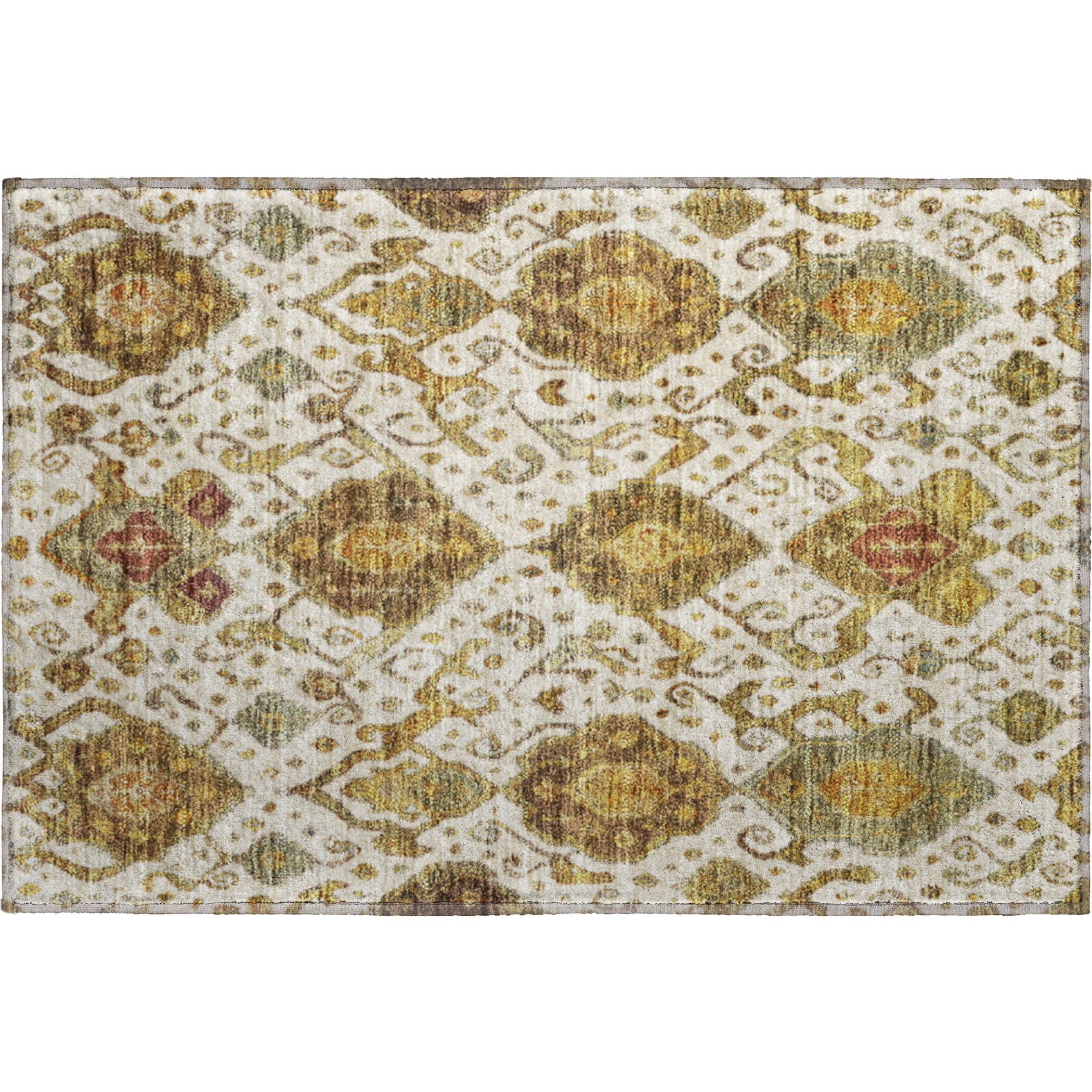 Salzburg Machine Washable Traditional Ivory Rug 1'8" x 2'6" #shape_Rectangle