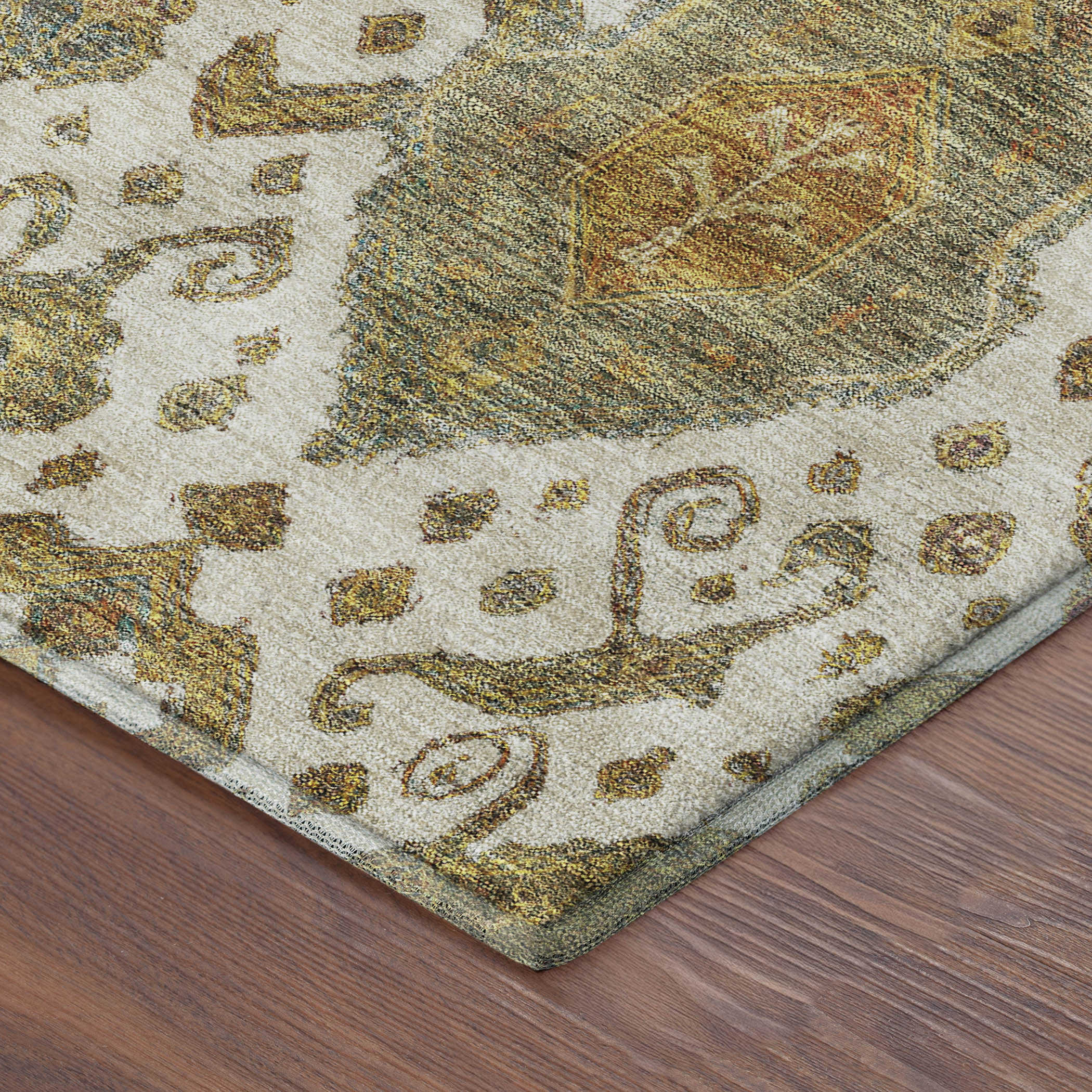 Salzburg Machine Washable Traditional Ivory Rug 1'8" x 2'6" #shape_Rectangle