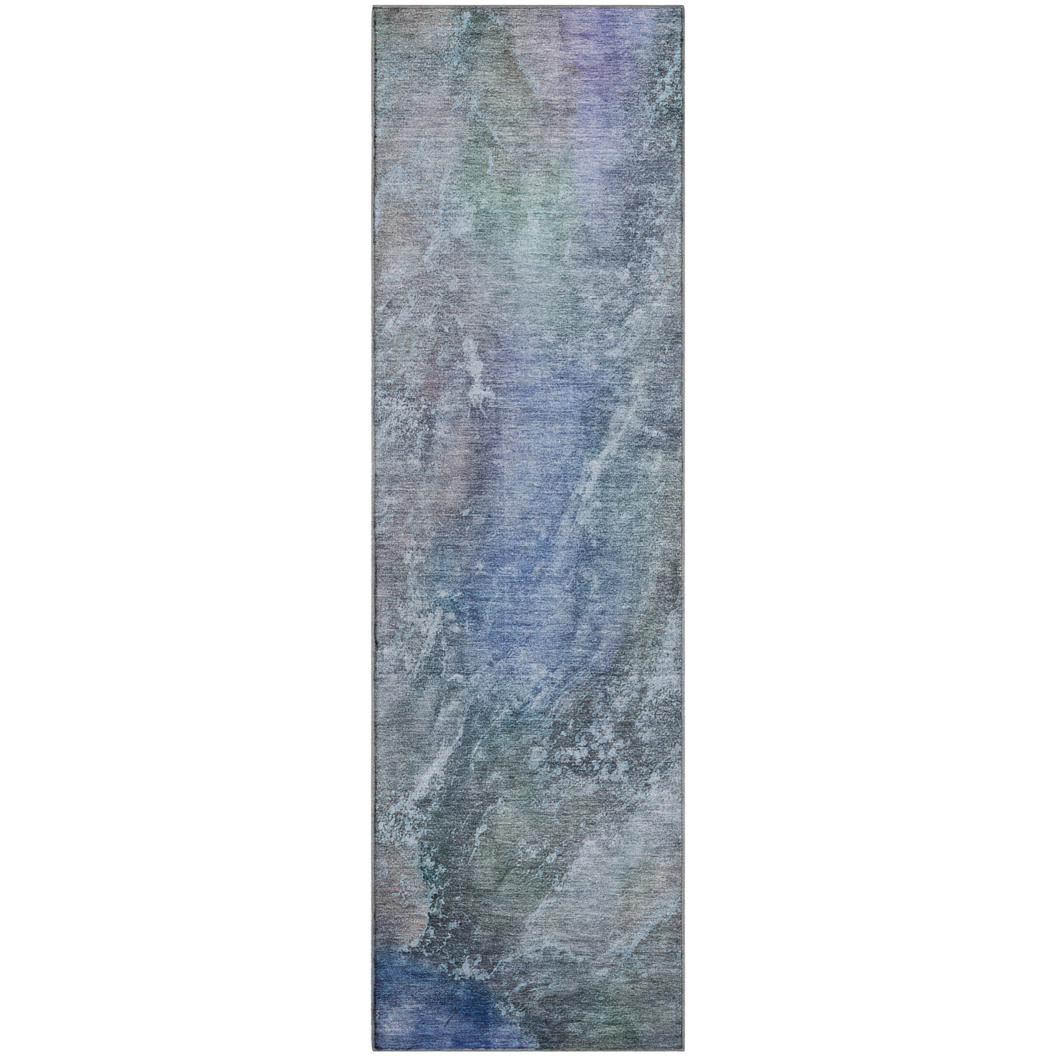 Sintra Machine Washable Transitional Blue Rug 2'3" x 7'6" #shape_Runner