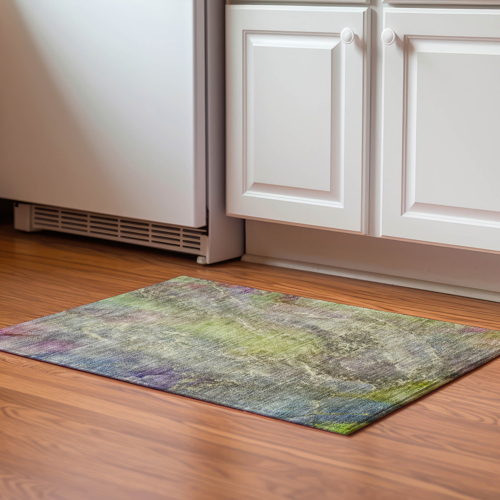 Sintra Machine Washable Transitional Green Rug 1'8" x 2'6" #shape_Rectangle
