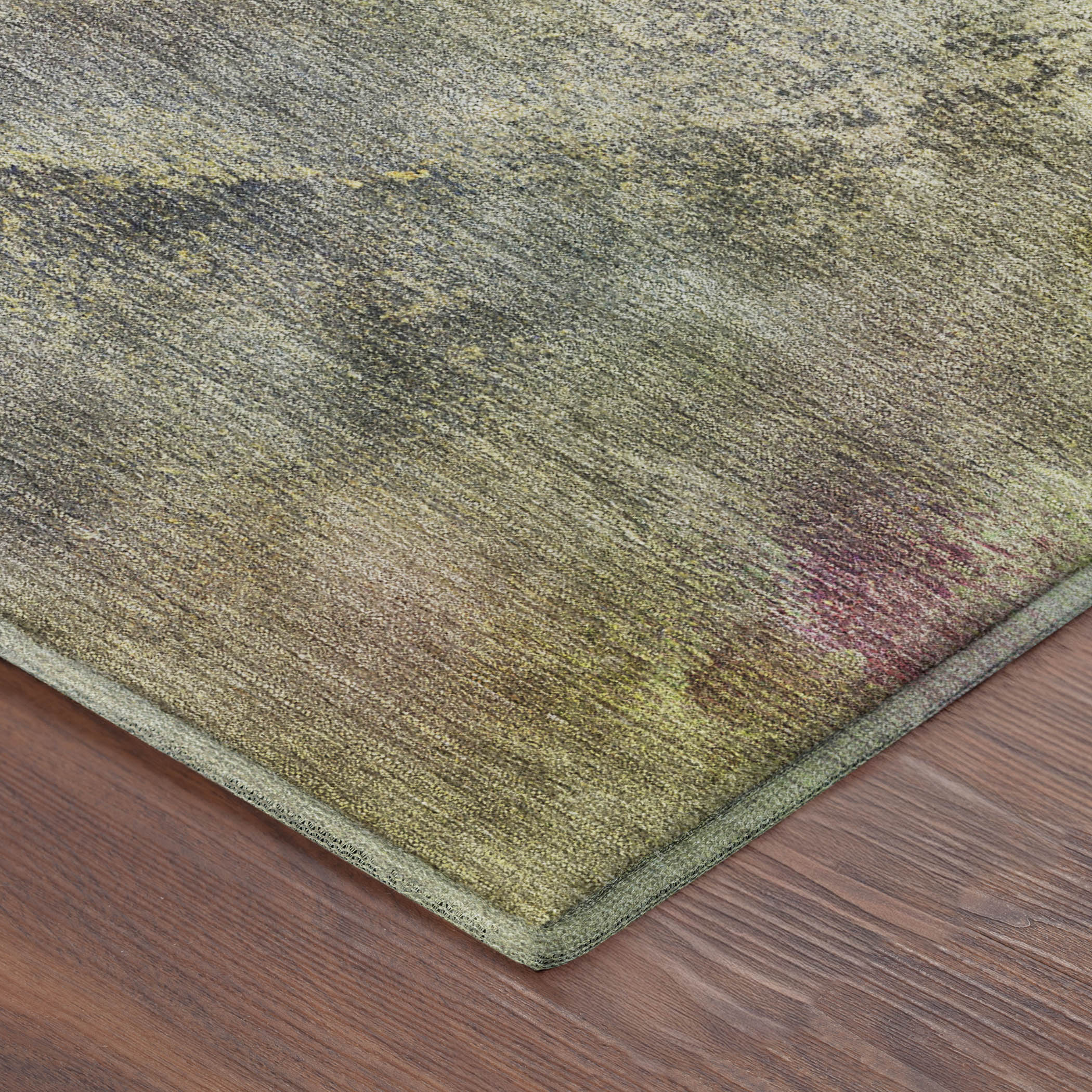 Sintra Machine Washable Transitional Green Rug 1'8" x 2'6" #shape_Rectangle