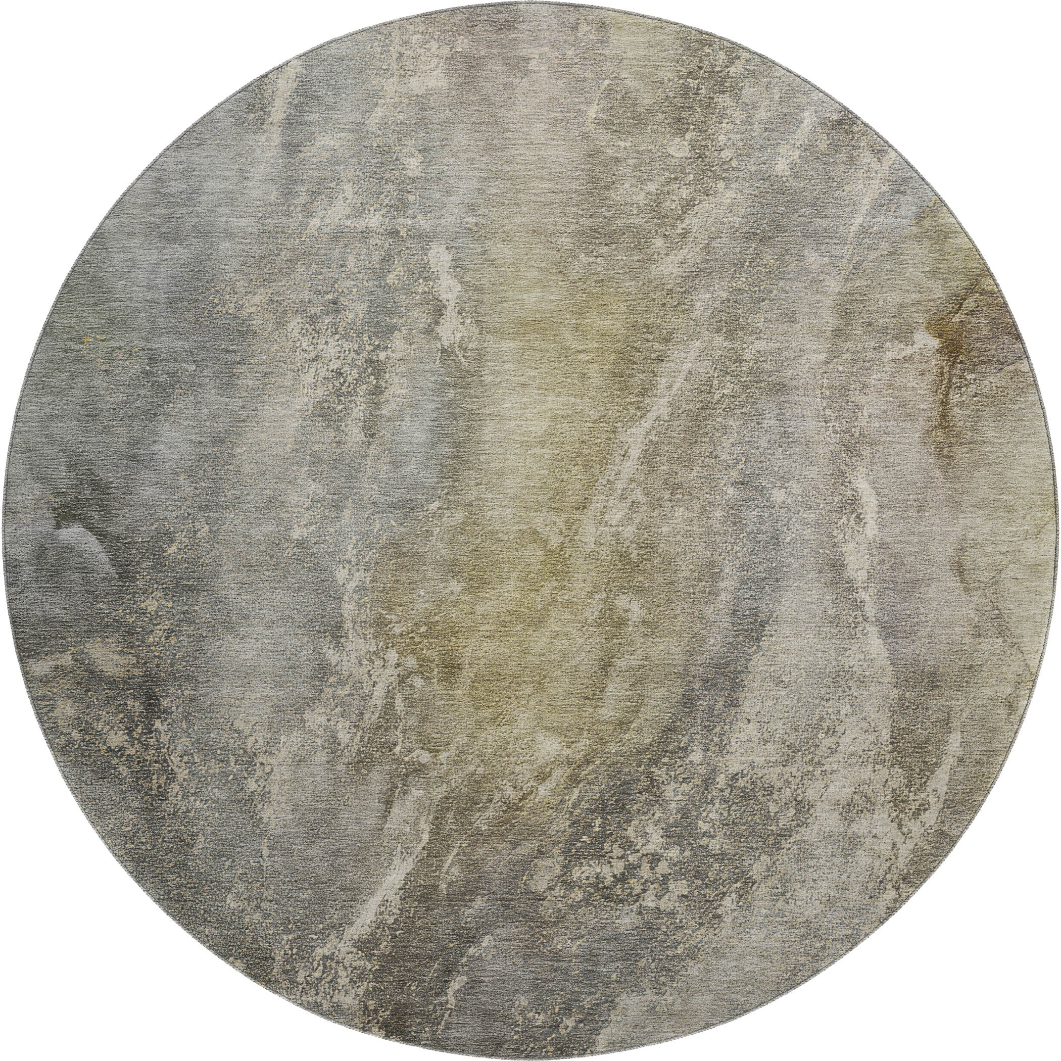 Sintra Machine Washable Transitional Pewter Gray Rug 8' x 8' #shape_Round