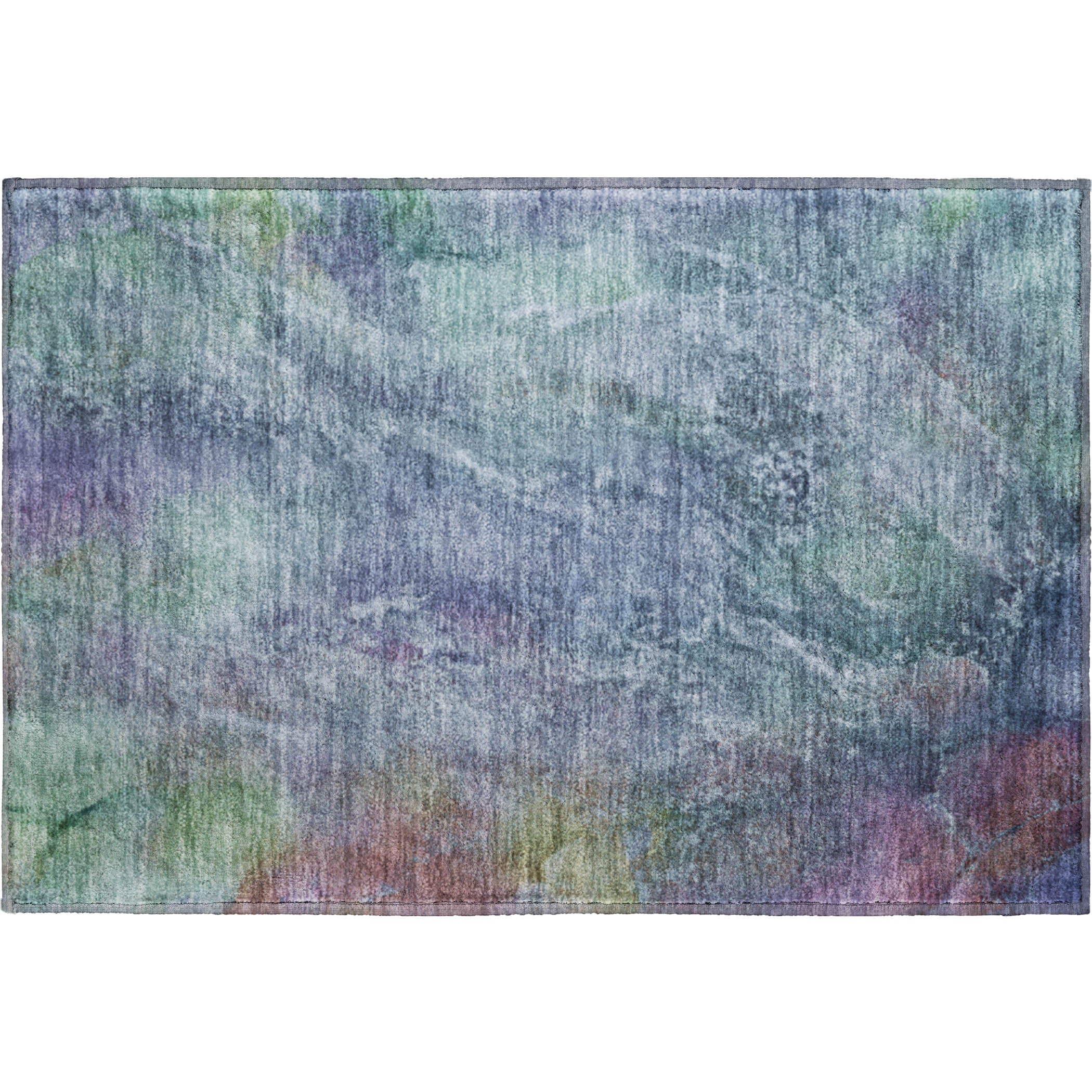 Dublin Machine Washable Transitional Blue Rug 1'8" x 2'6" #shape_Rectangle