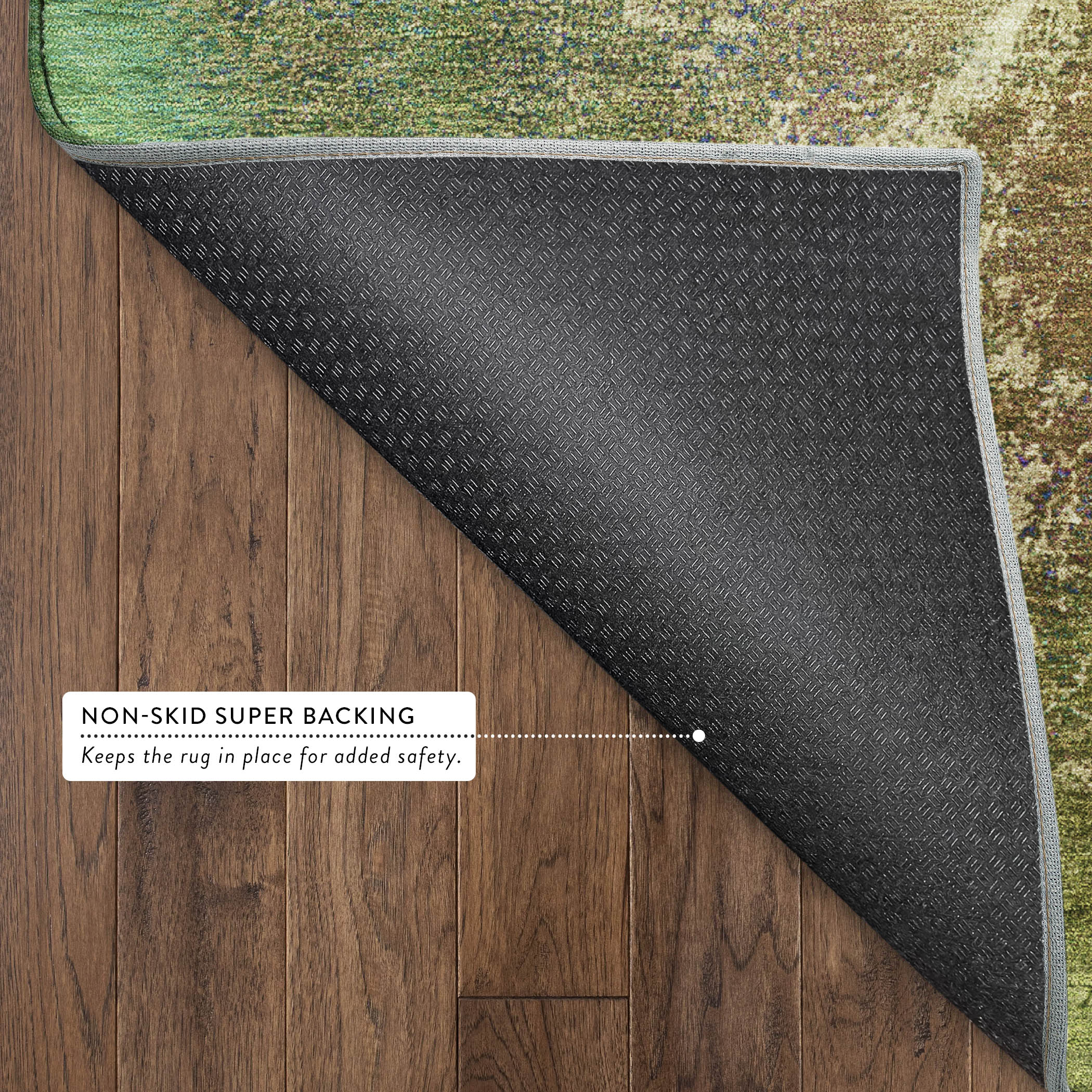 Dublin Machine Washable Transitional Green Rug 1'8" x 2'6" #shape_Rectangle