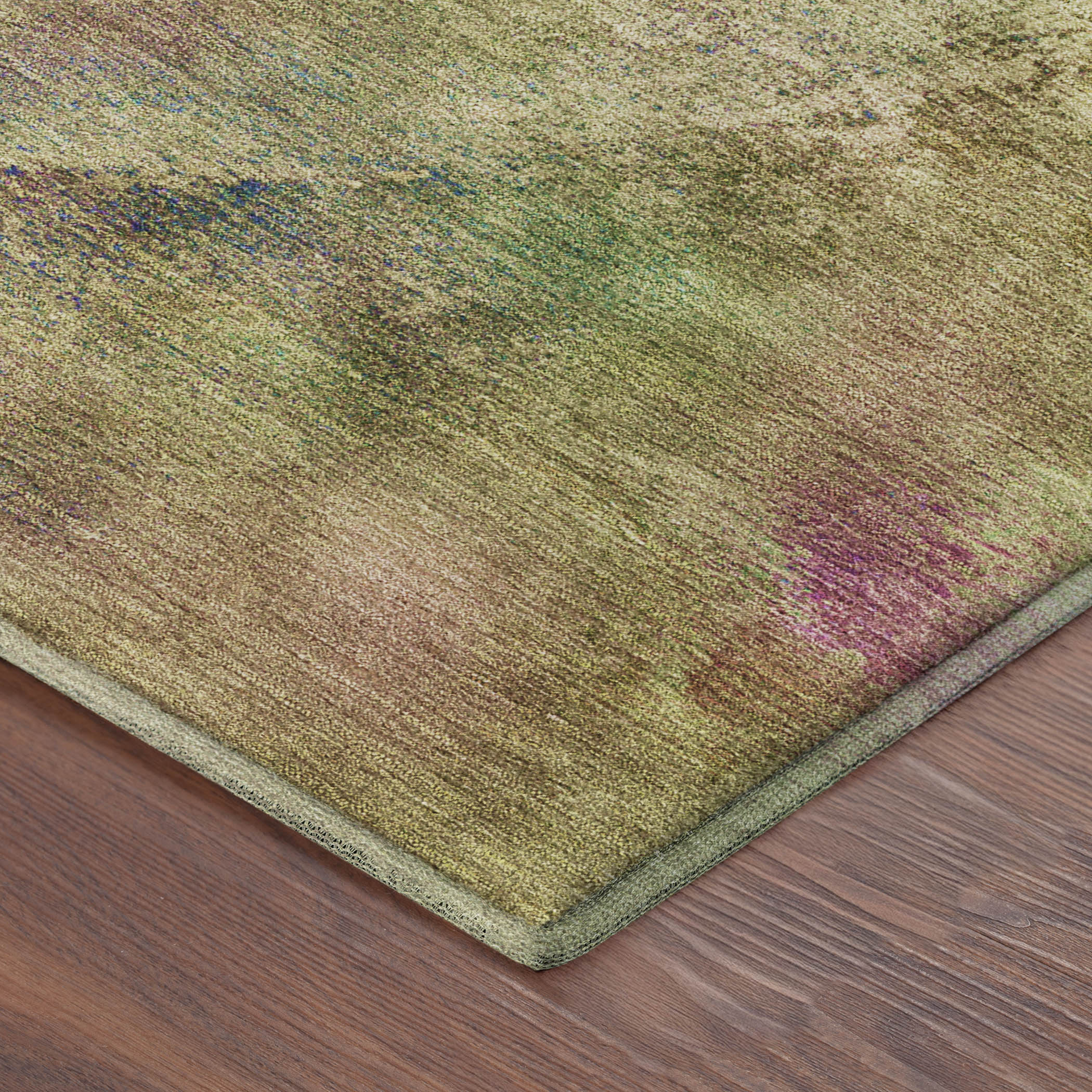 Dublin Machine Washable Transitional Green Rug 1'8" x 2'6" #shape_Rectangle
