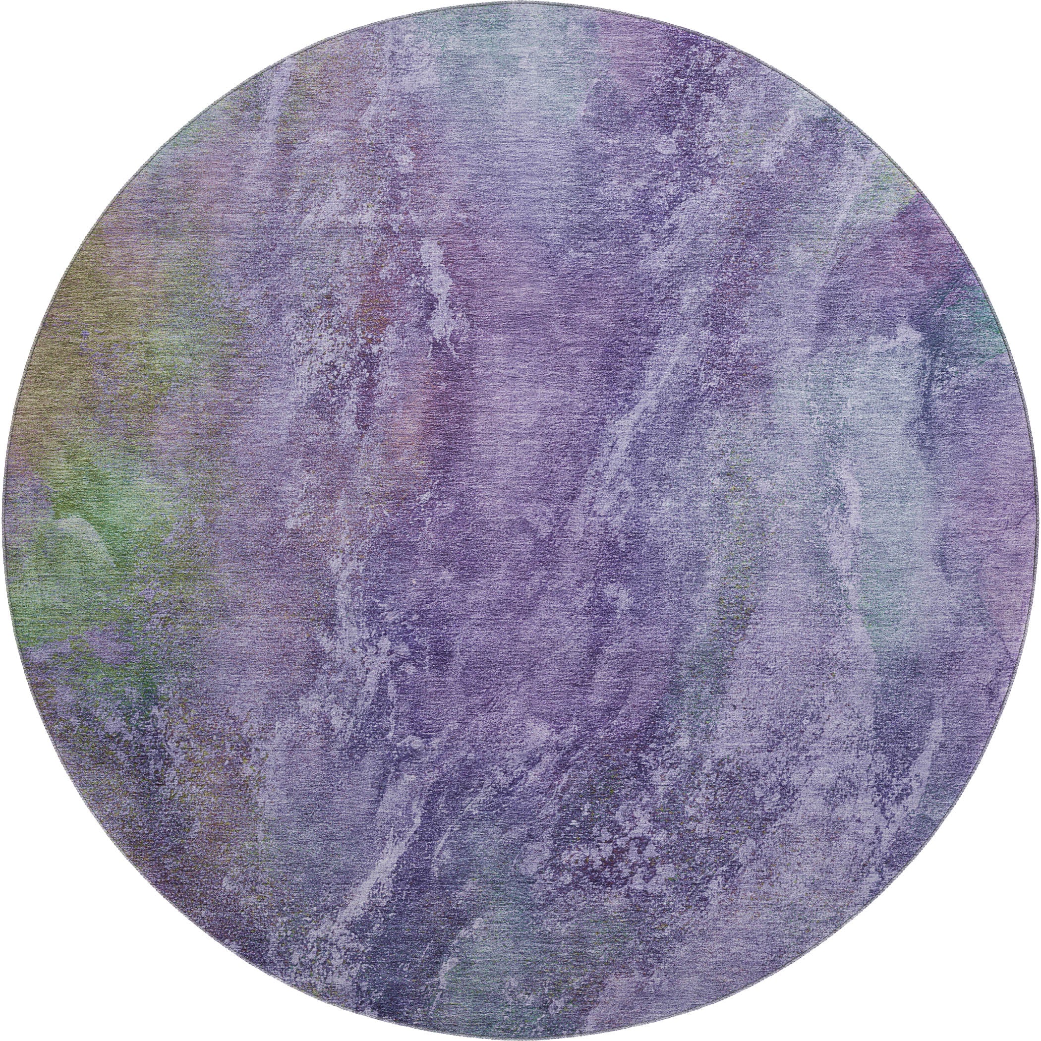 Dublin Machine Washable Transitional Purple Rug 8' x 8' #shape_Round