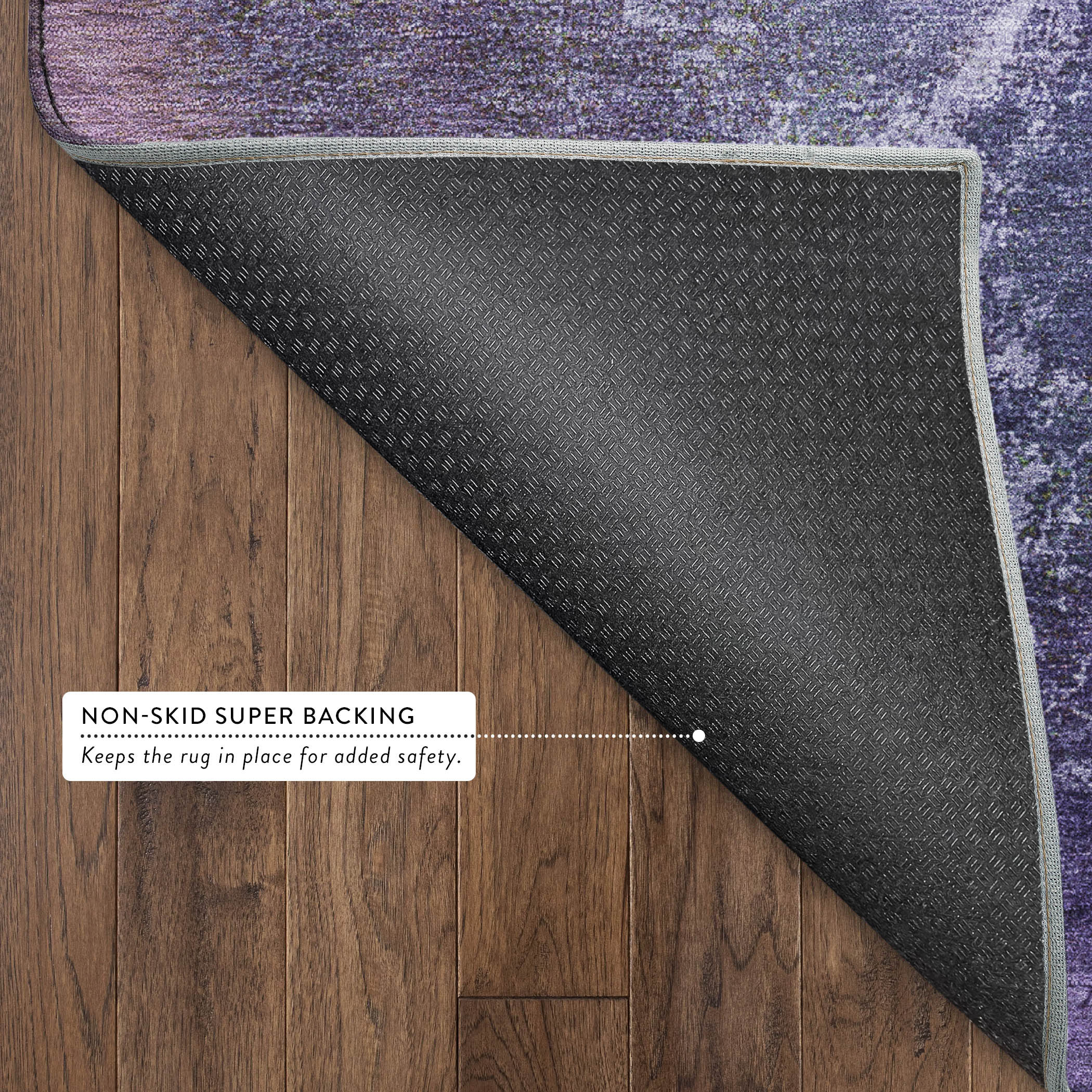 Dublin Machine Washable Transitional Purple Rug 1'8" x 2'6" #shape_Rectangle