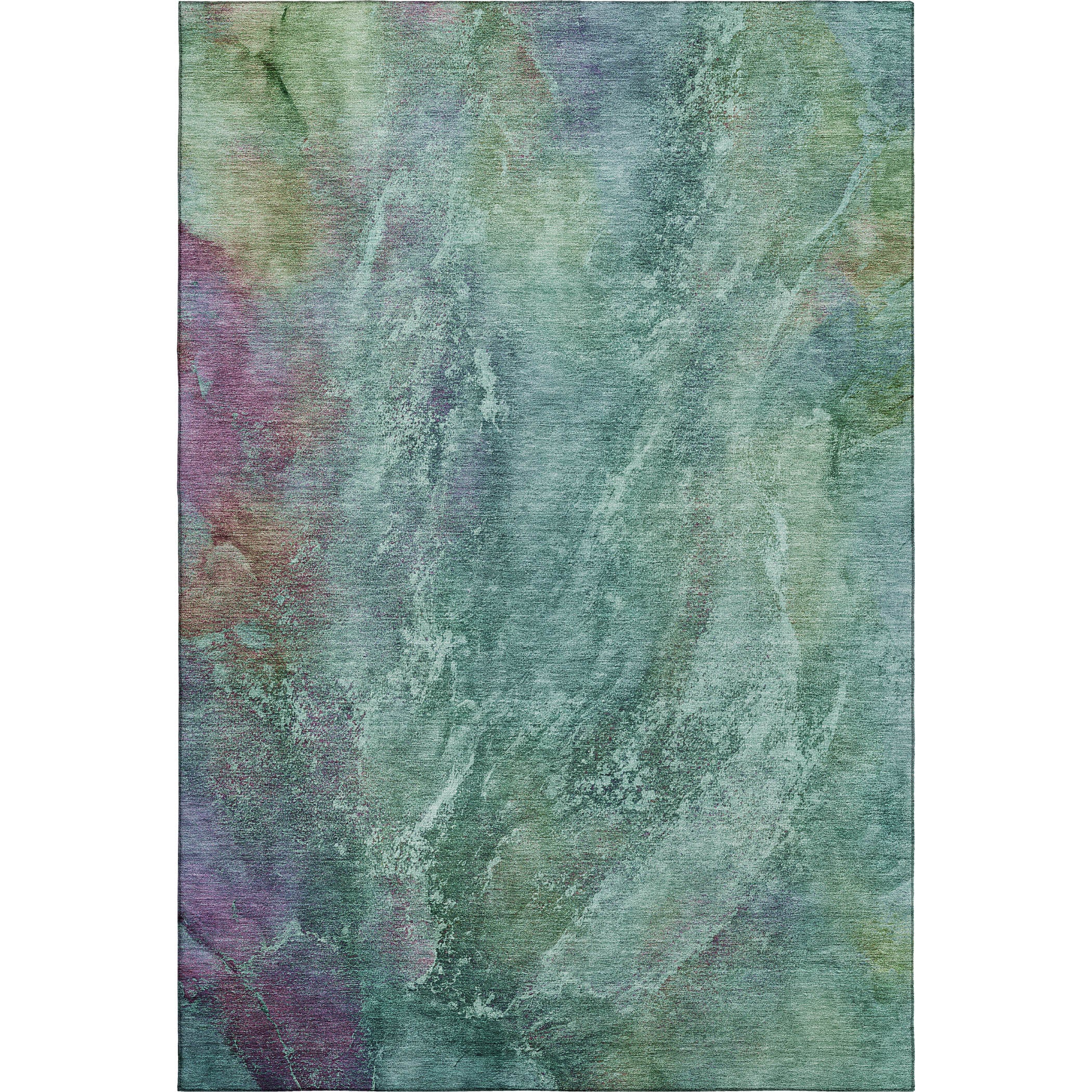 Dublin Machine Washable Transitional Teal Rug 3' x 5' #shape_Rectangle