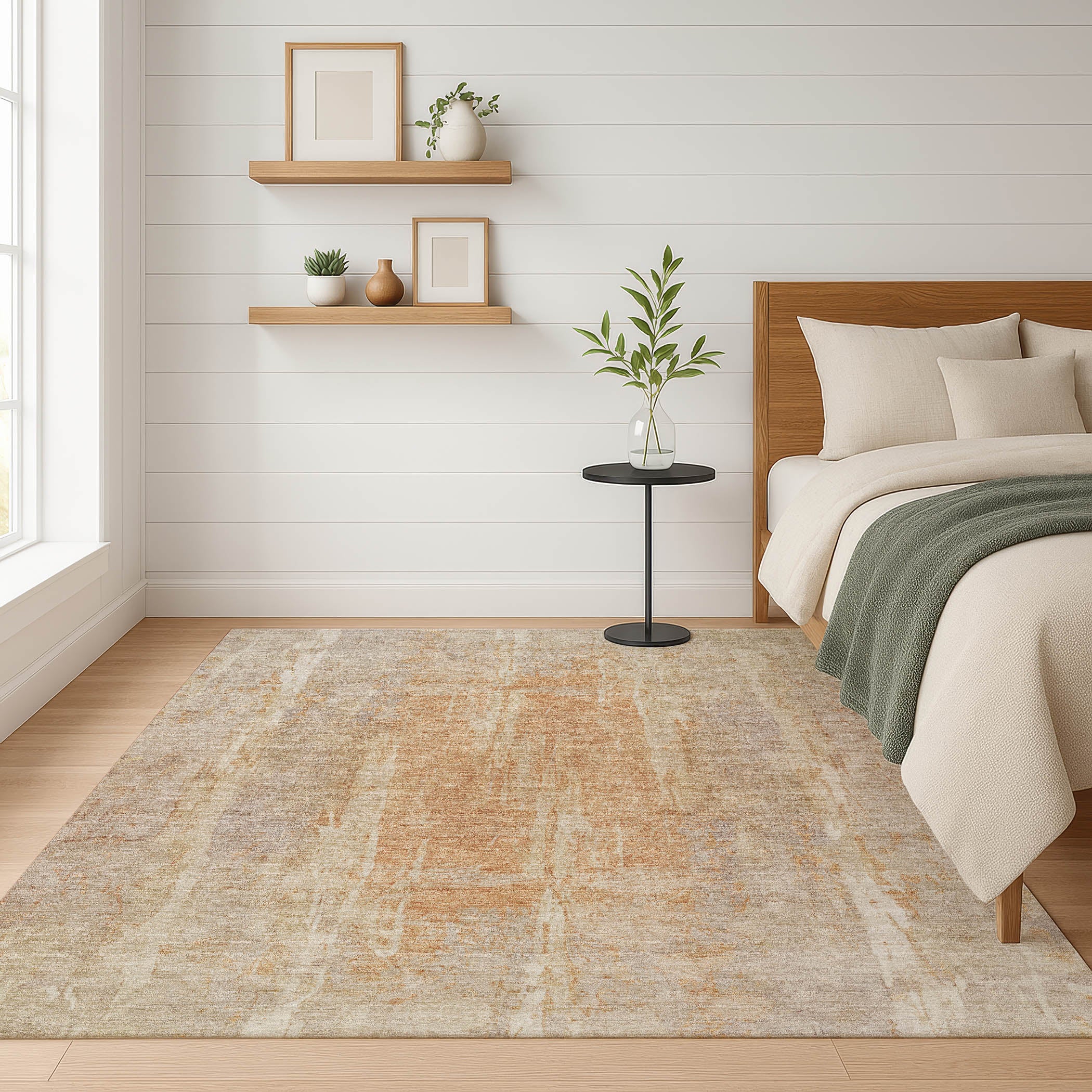 Dubrovnik Machine Washable Transitional Khaki Brown Rug 3' x 5' #shape_Rectangle