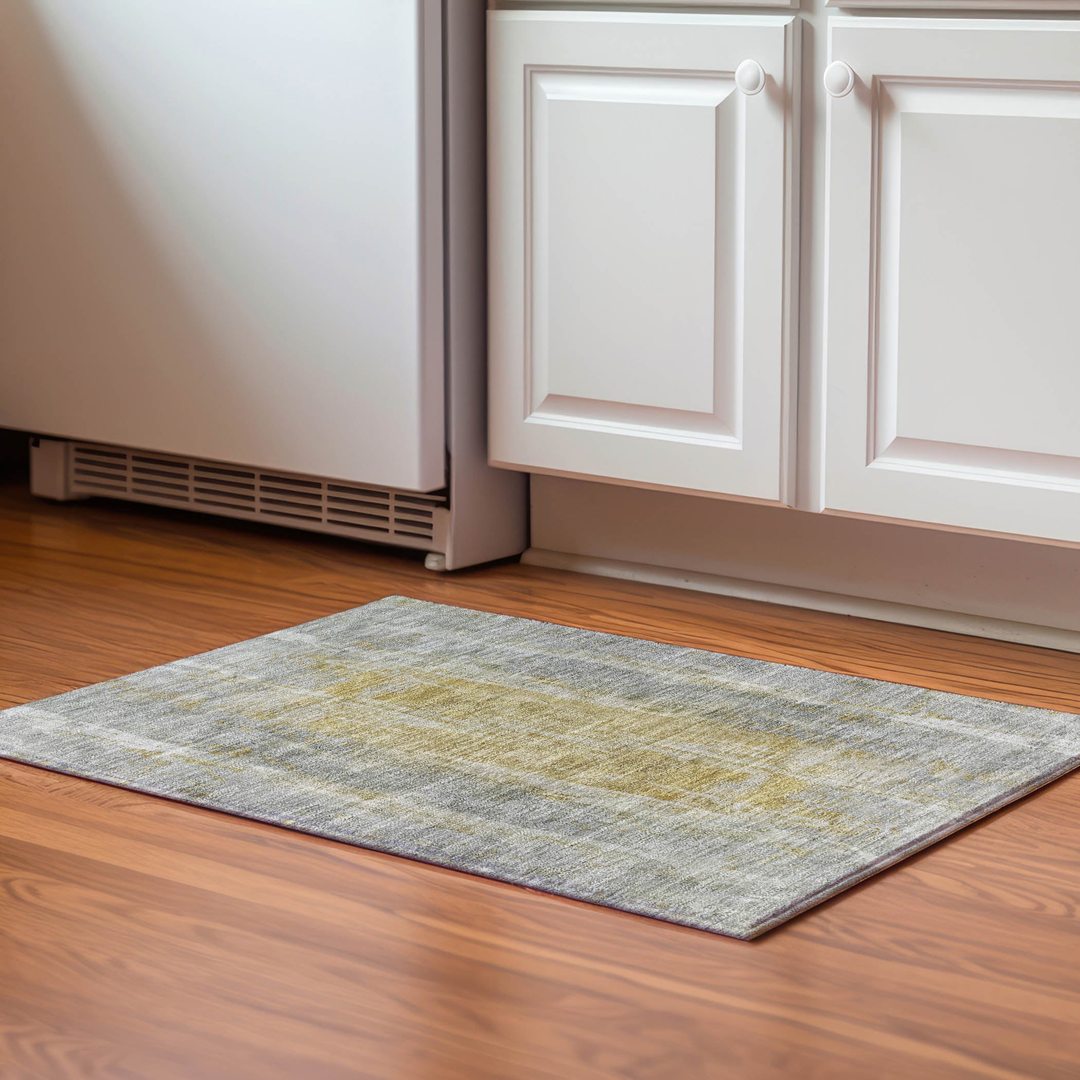 Dubrovnik Machine Washable Transitional Pewter Gray Rug 1'8" x 2'6" #shape_Rectangle