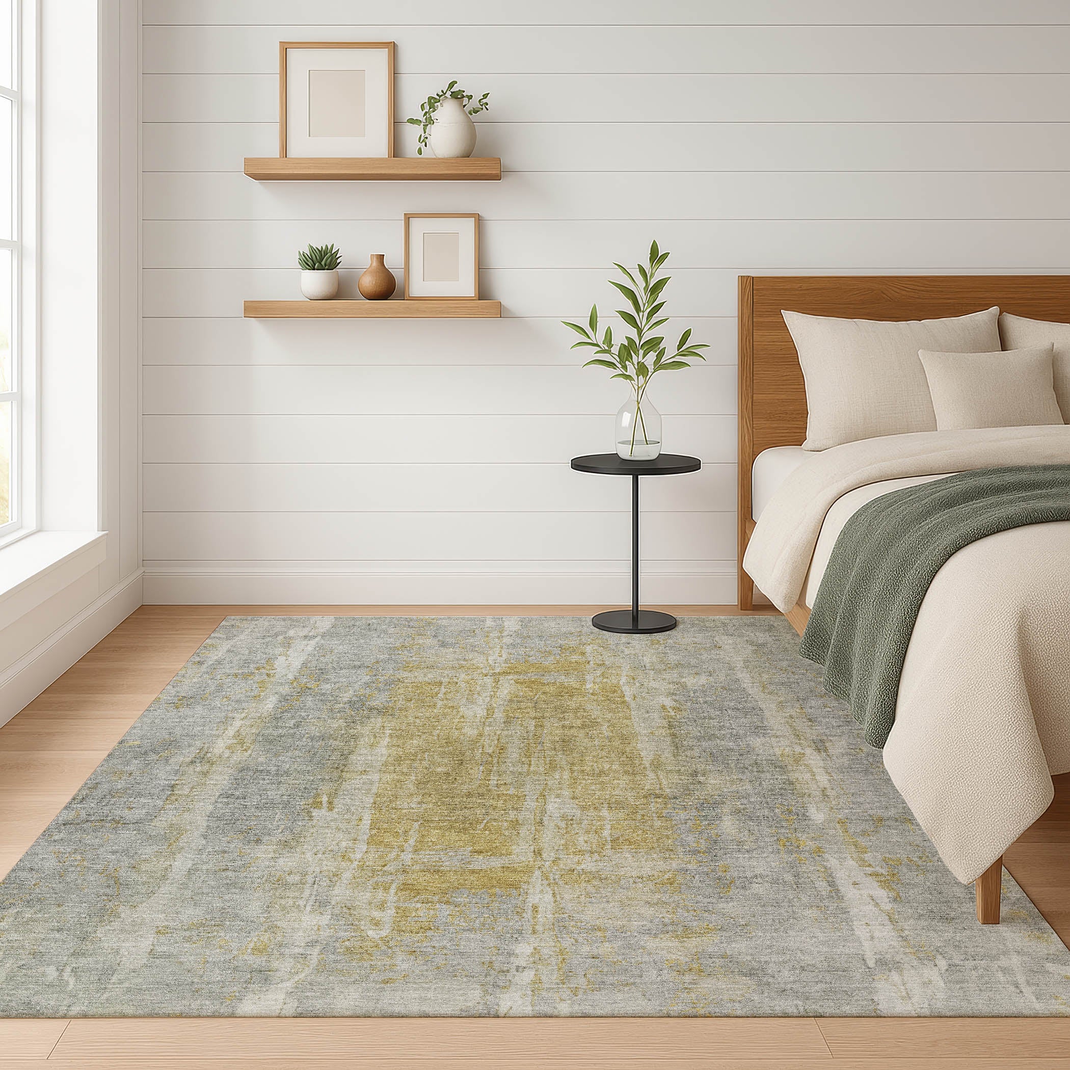 Dubrovnik Machine Washable Transitional Pewter Gray Rug 3' x 5' #shape_Rectangle