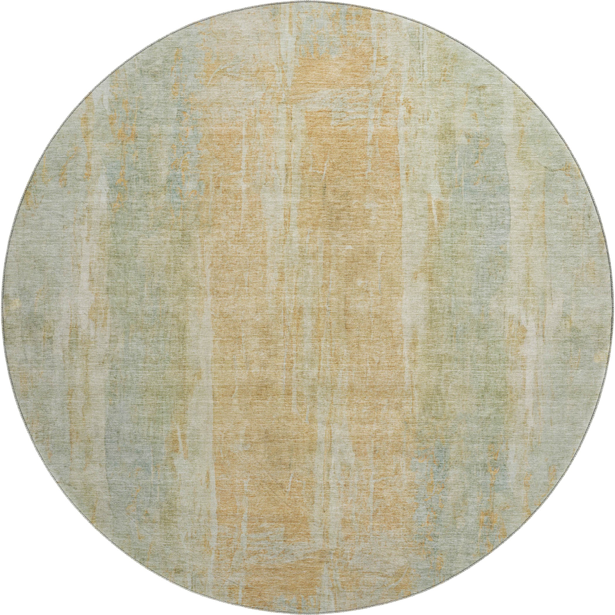 Dubrovnik Machine Washable Transitional Sage Green Rug 8' x 8' #shape_Round