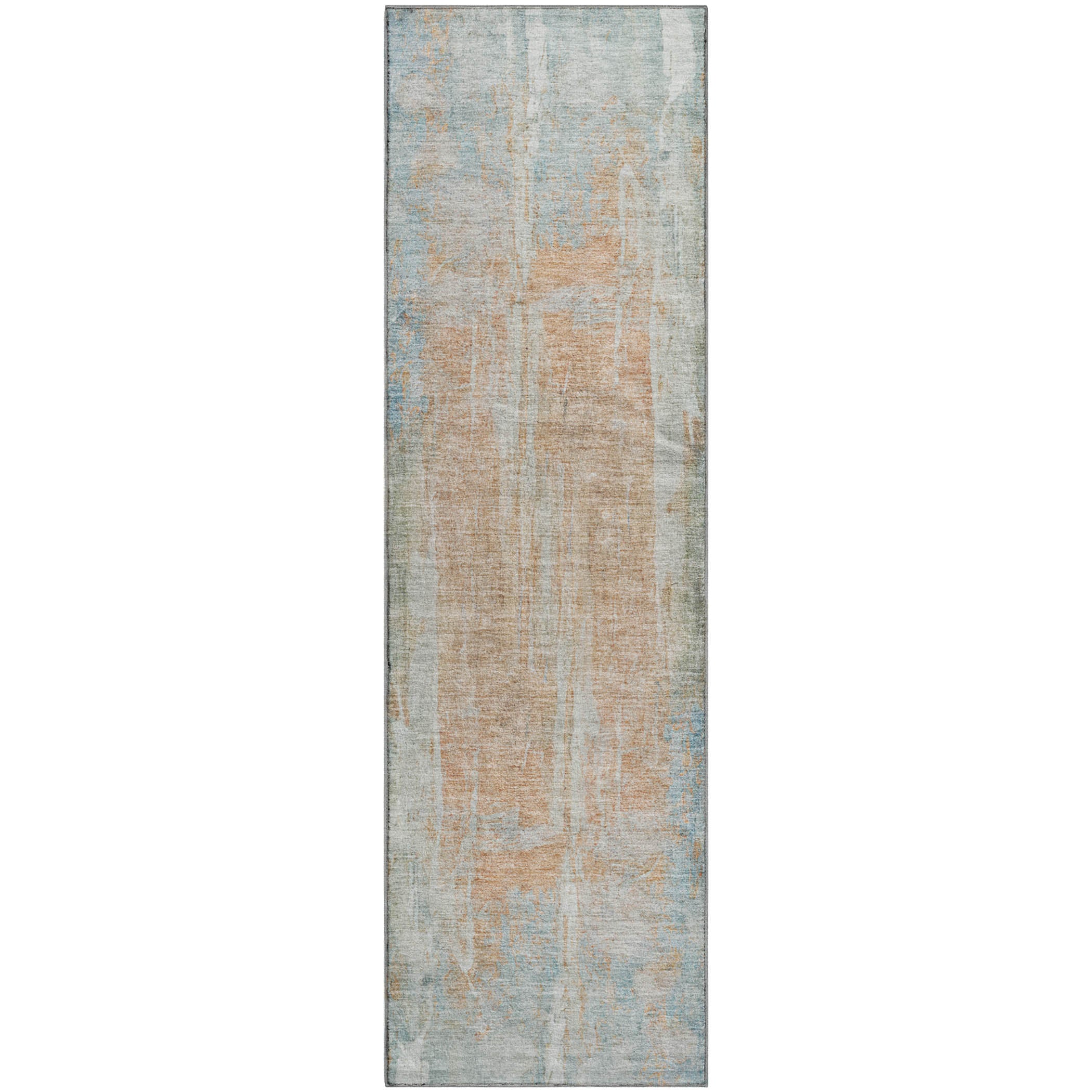 Dubrovnik Machine Washable Transitional Sky Blue Rug 2'3" x 7'6" #shape_Runner