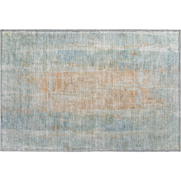 Dubrovnik Machine Washable Transitional Sky Blue Rug 1'8" x 2'6"