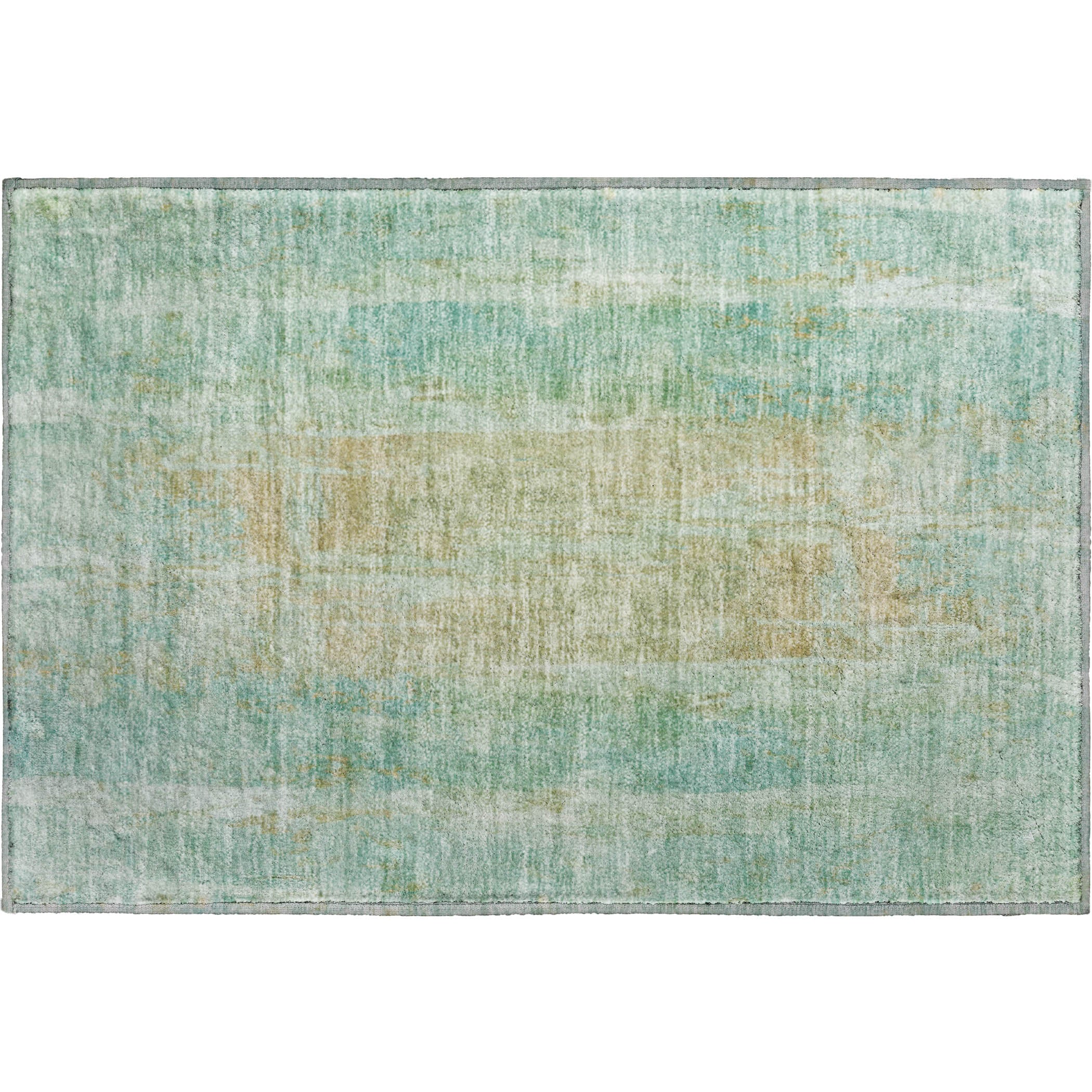 Dubrovnik Machine Washable Transitional Teal Rug 1'8" x 2'6" #shape_Rectangle