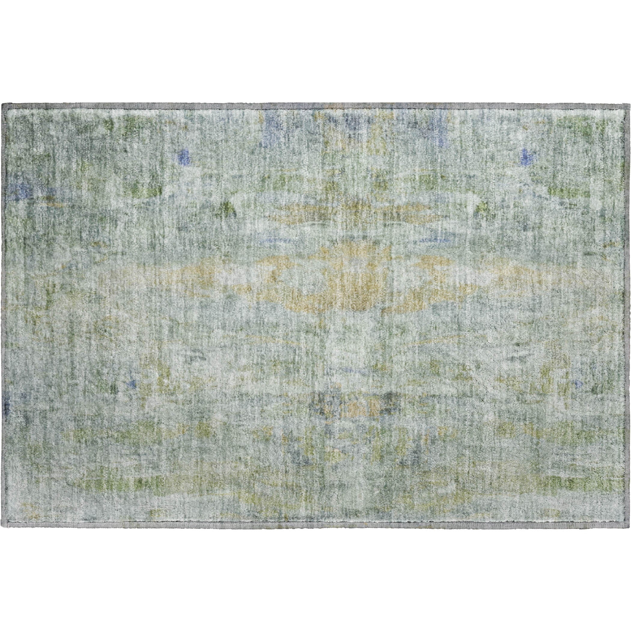Queenstown Machine Washable Transitional Aloe Green Rug 1'8" x 2'6" #shape_Rectangle
