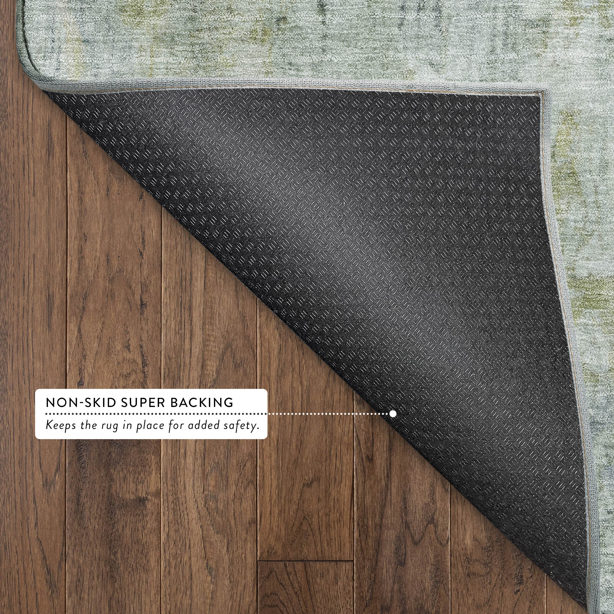 Queenstown Machine Washable Transitional Aloe Green Rug 1'8" x 2'6" #shape_Rectangle