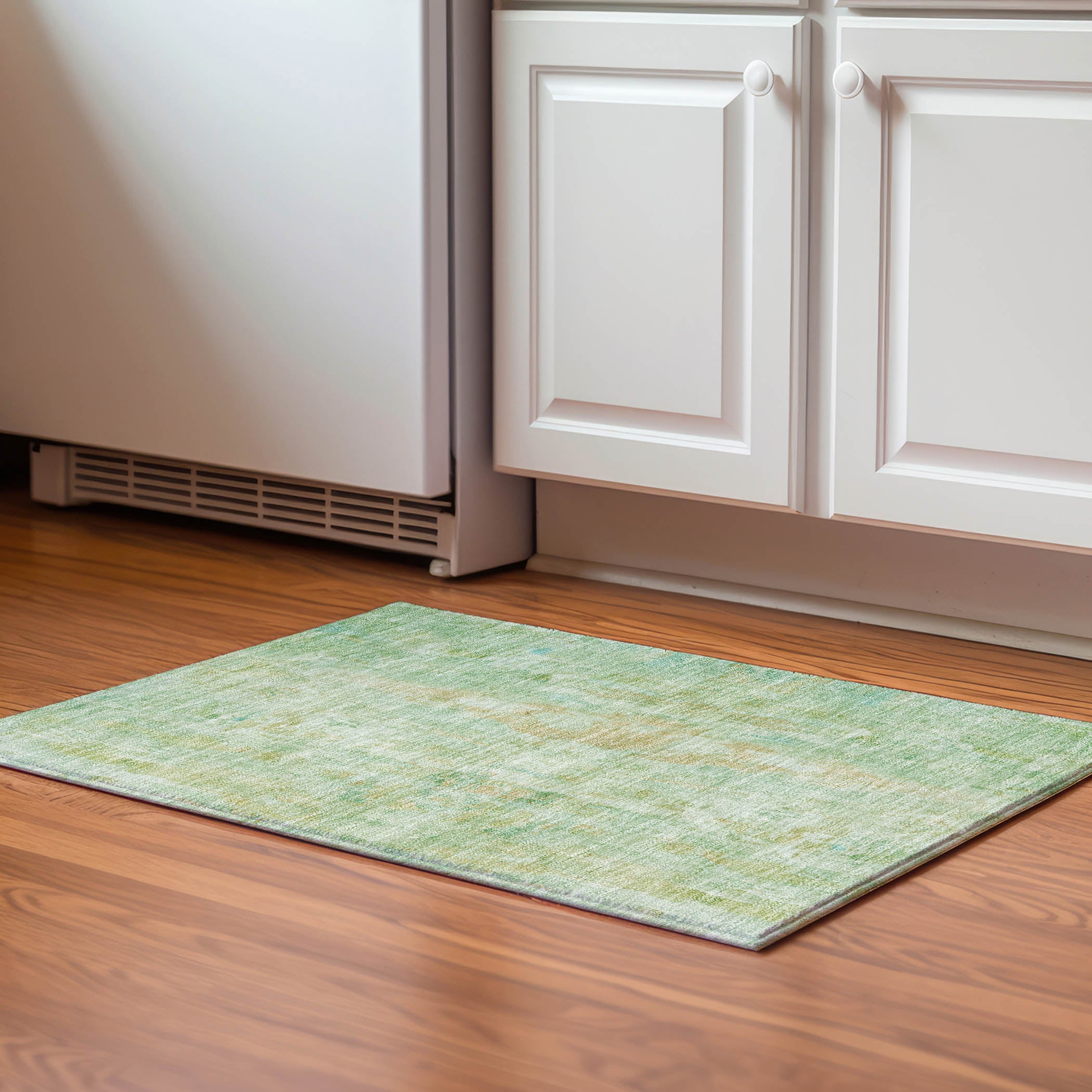 Queenstown Machine Washable Transitional Basil Green Rug 1'8" x 2'6" #shape_Rectangle