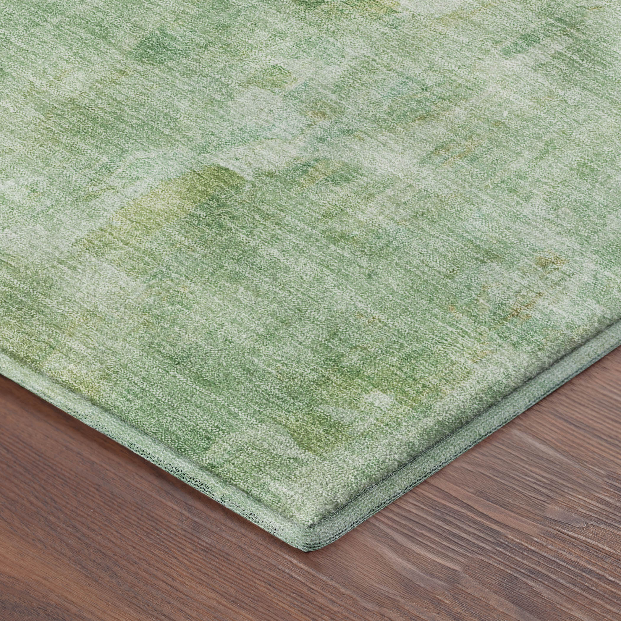 Queenstown Machine Washable Transitional Basil Green Rug 1'8" x 2'6" #shape_Rectangle