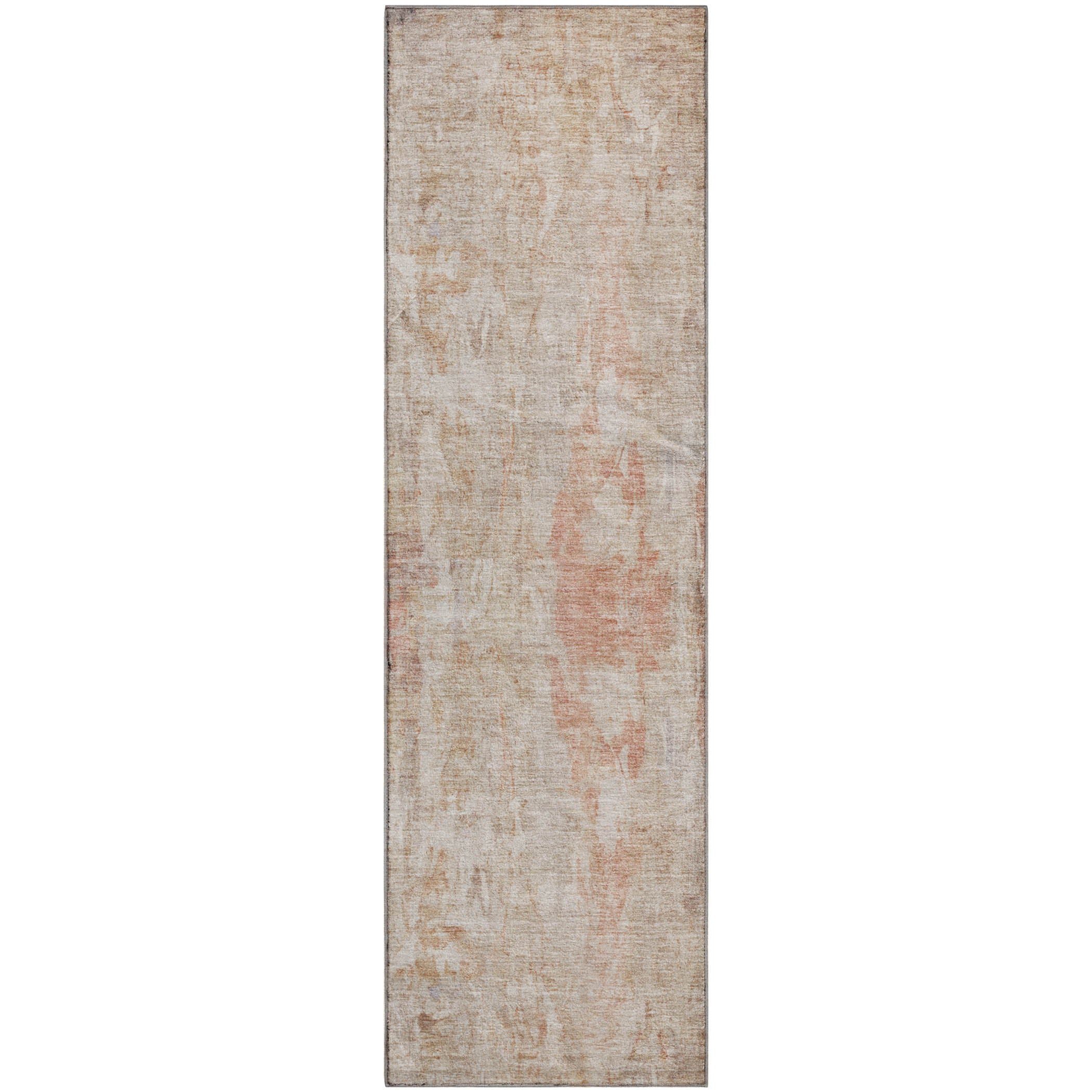 Queenstown Machine Washable Transitional Beige Brown Rug 2'3" x 7'6" #shape_Runner