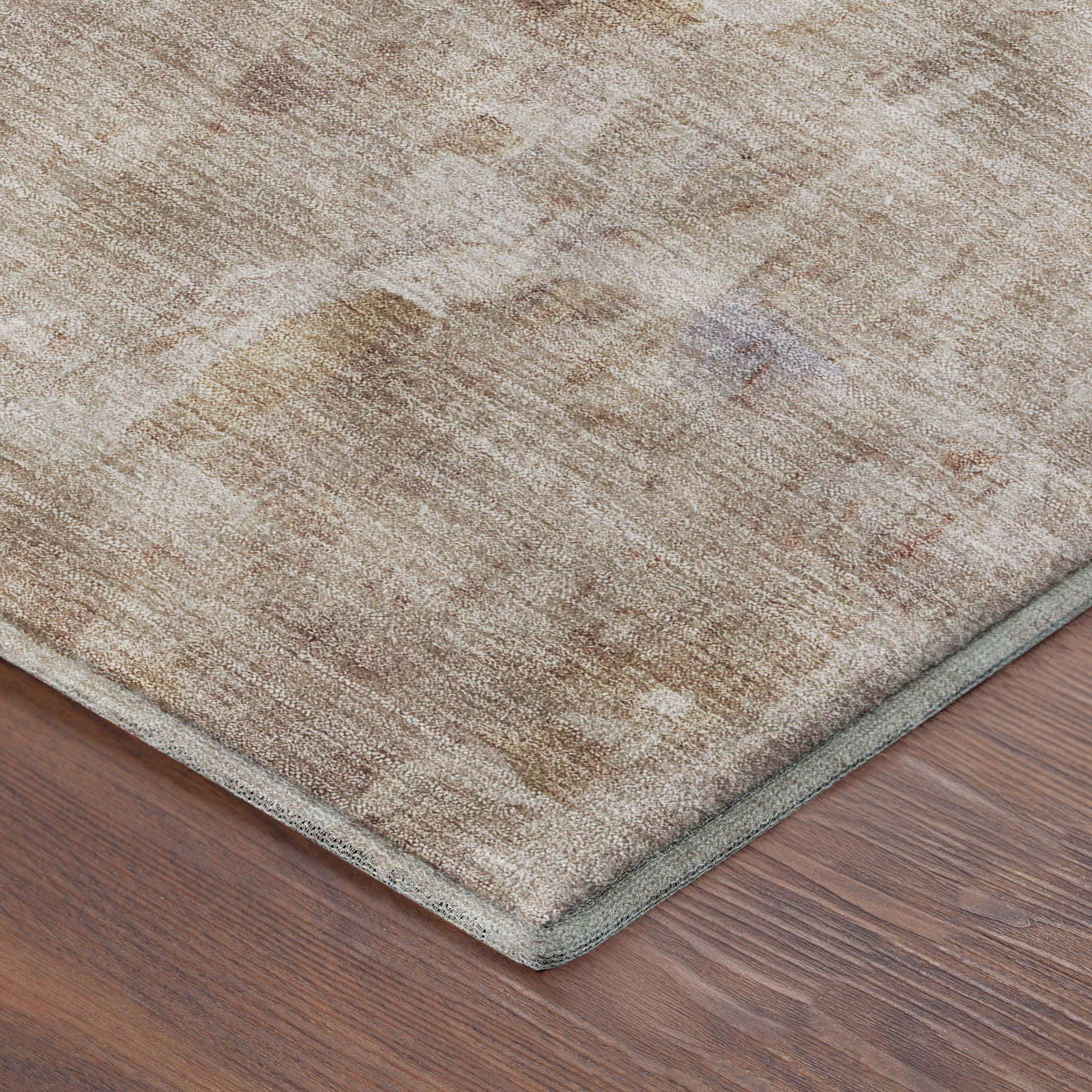 Queenstown Machine Washable Transitional Beige Brown Rug 1'8" x 2'6" #shape_Rectangle
