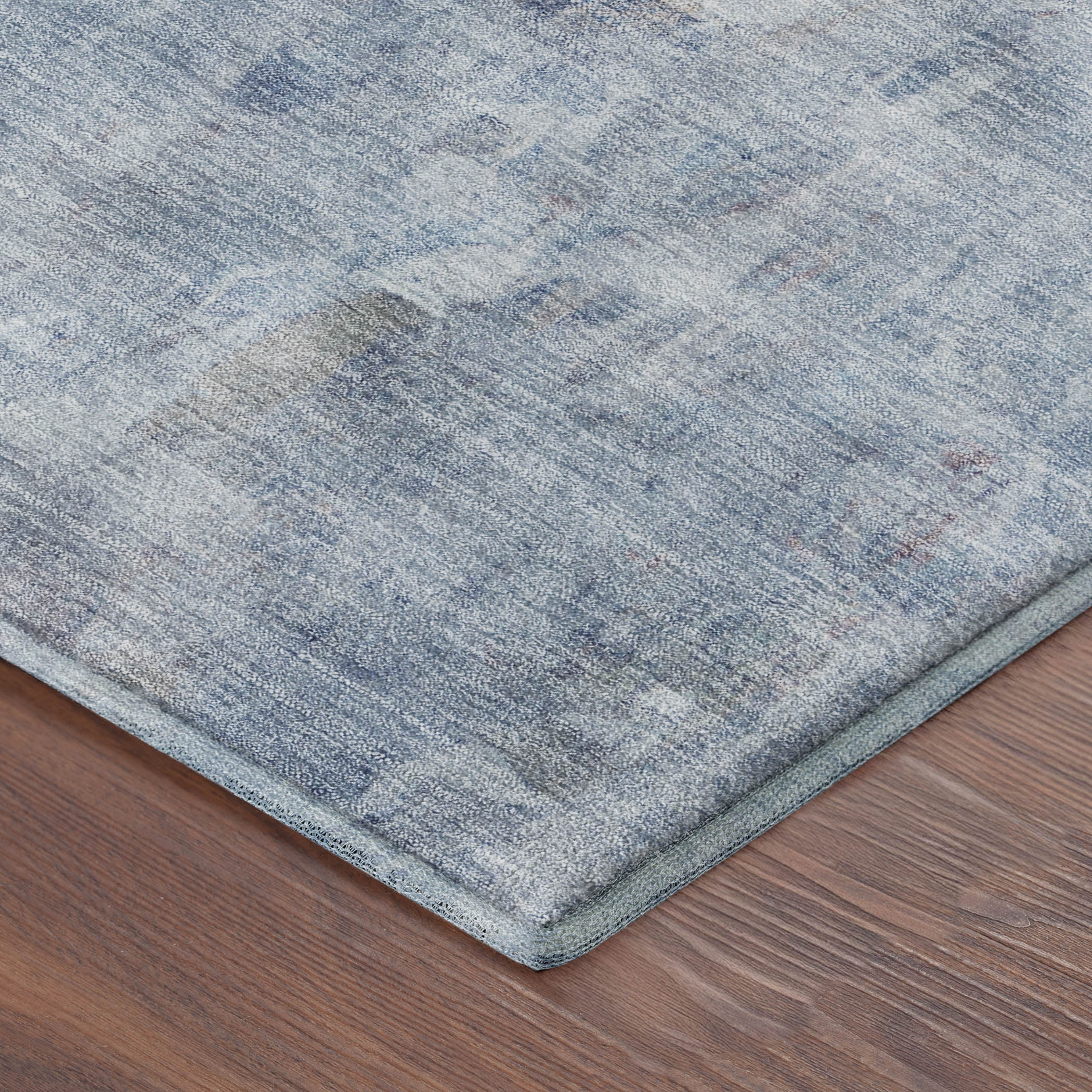 Queenstown Machine Washable Transitional Blue Rug 1'8" x 2'6" #shape_Rectangle