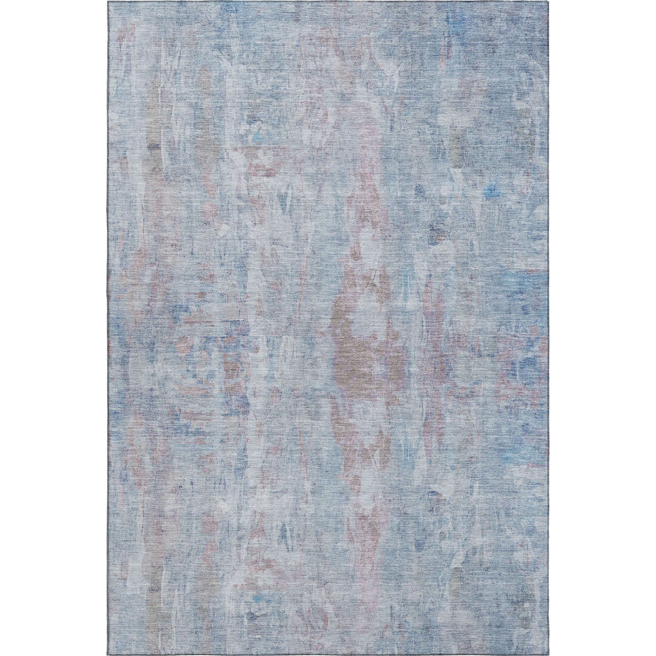 Queenstown Machine Washable Transitional Blue Rug 3' x 5' #shape_Rectangle