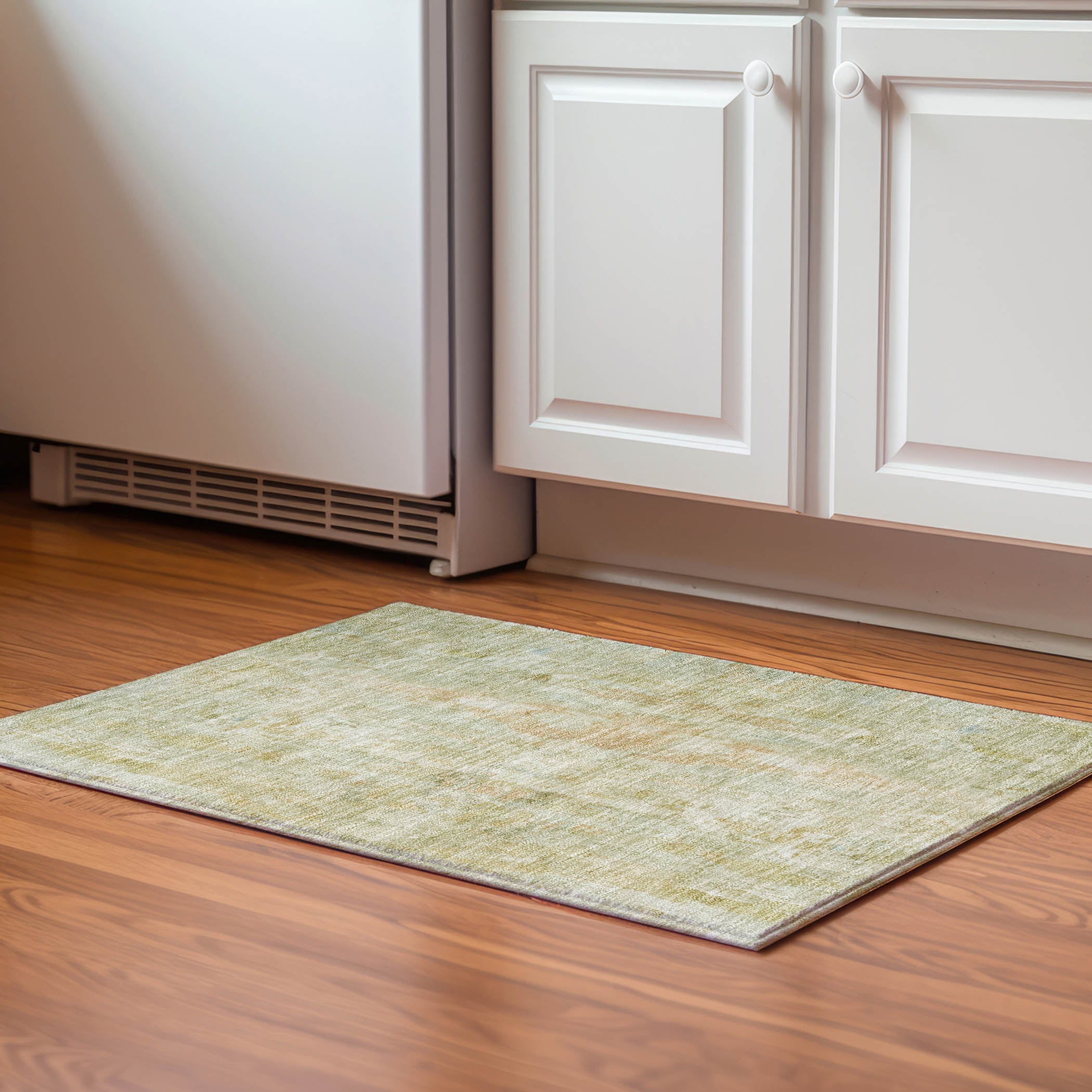 Queenstown Machine Washable Transitional Celery Green Rug 1'8" x 2'6" #shape_Rectangle
