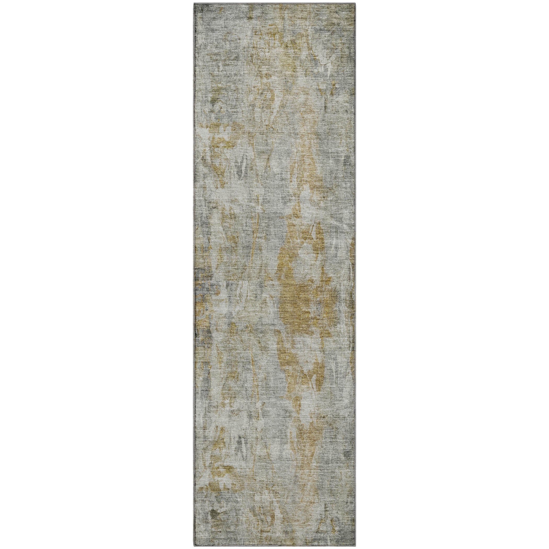 Queenstown Machine Washable Transitional Pewter Gray Rug 2'3" x 7'6" #shape_Runner