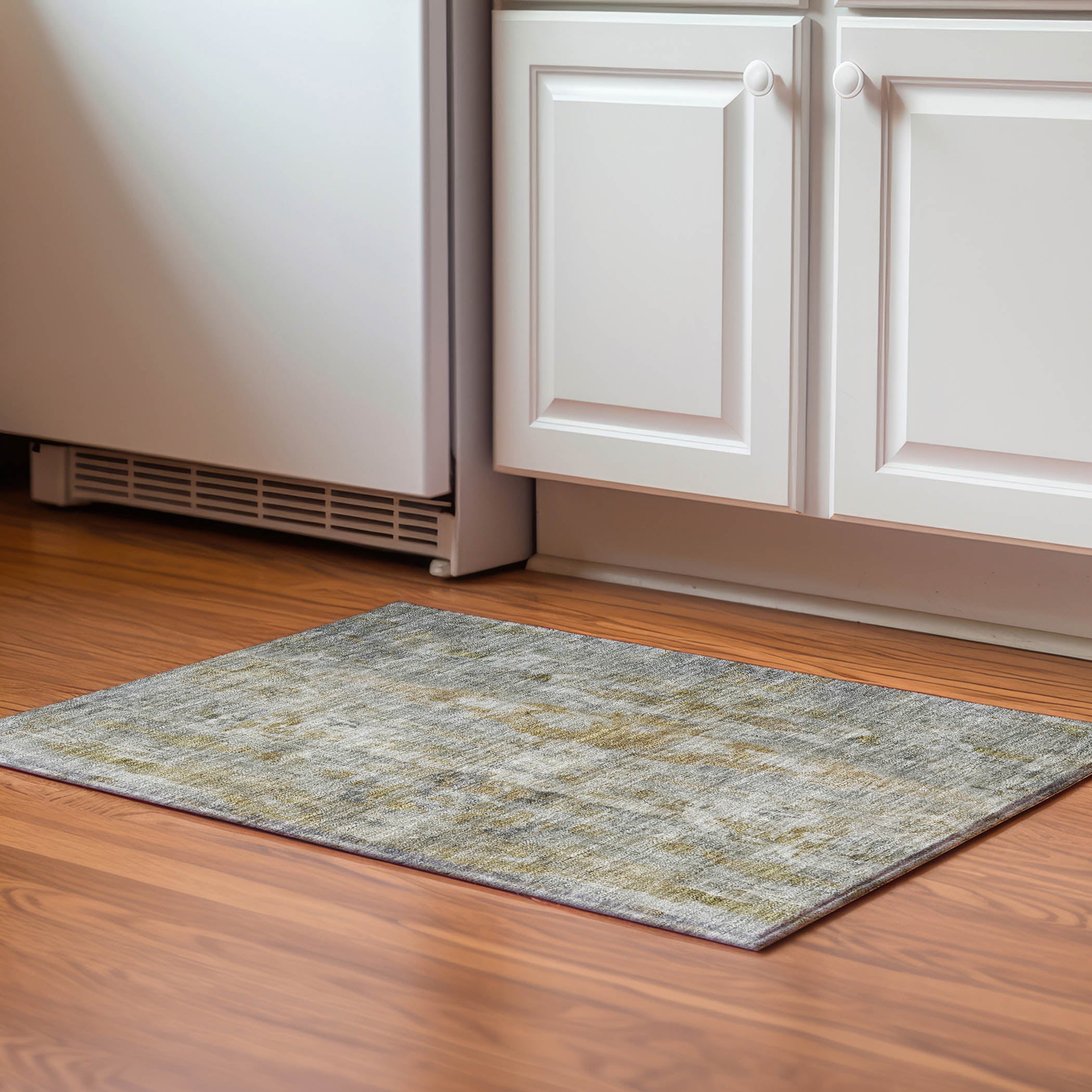 Queenstown Machine Washable Transitional Pewter Gray Rug 1'8" x 2'6" #shape_Rectangle
