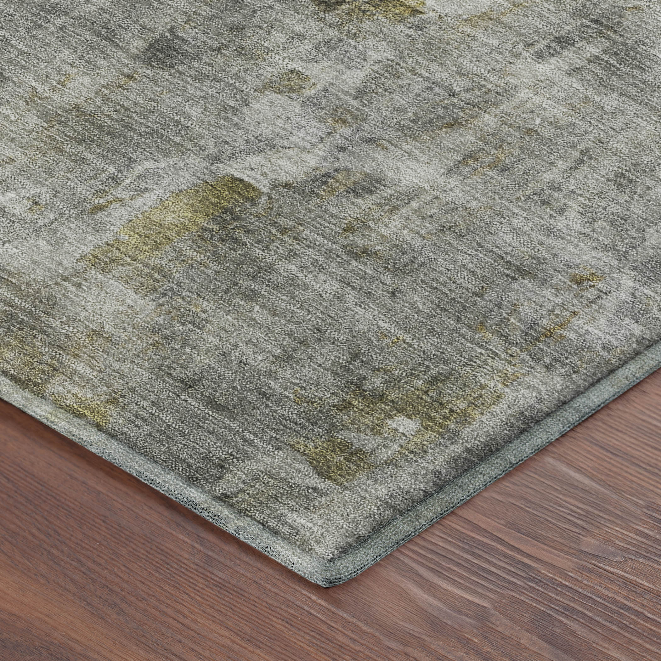 Queenstown Machine Washable Transitional Pewter Gray Rug 1'8" x 2'6" #shape_Rectangle