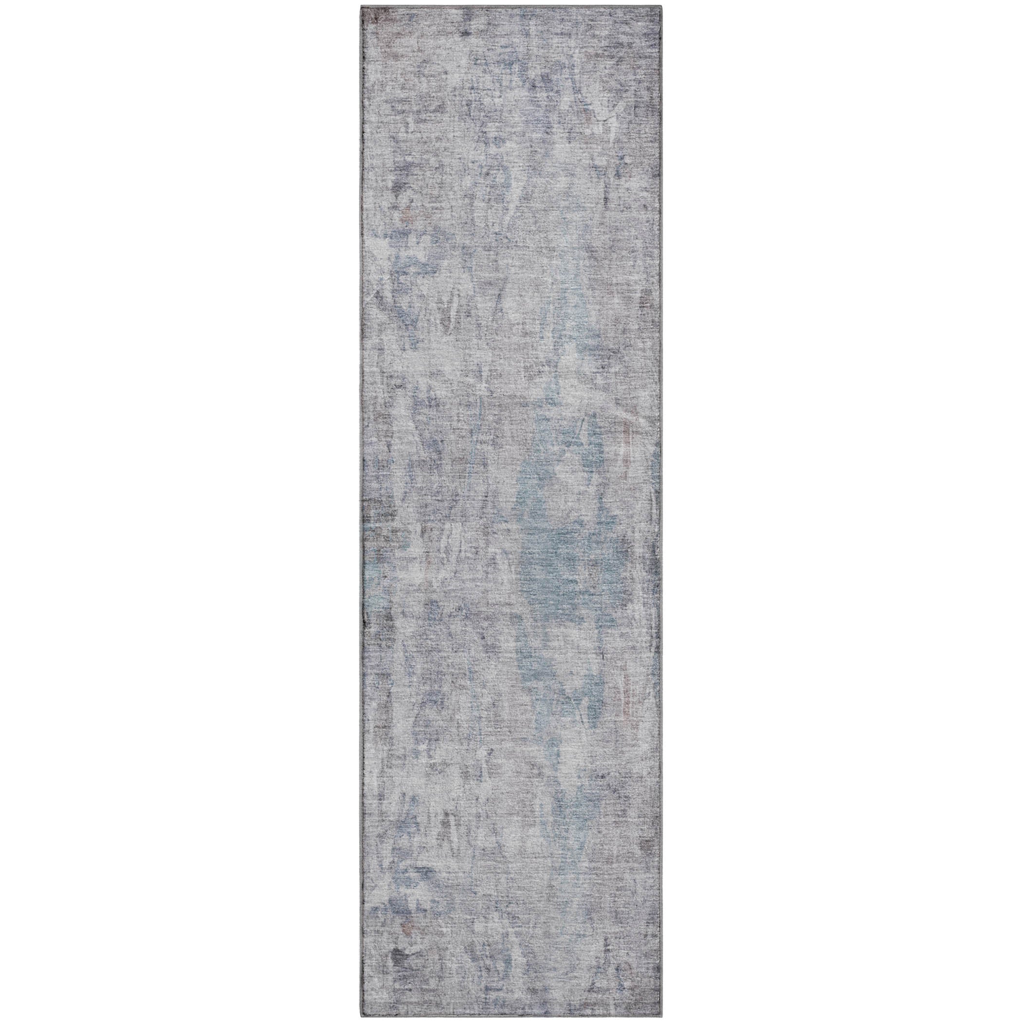 Queenstown Machine Washable Transitional Taupe Brown Rug 2'3" x 7'6" #shape_Runner