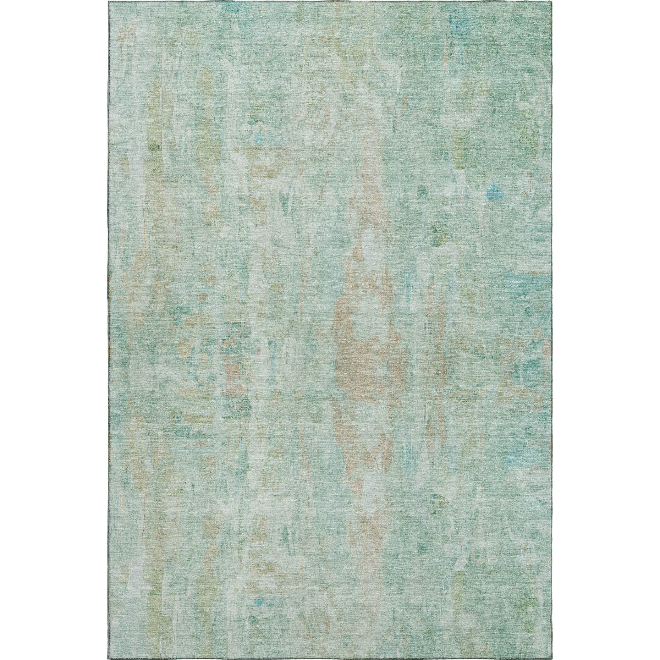 Queenstown Machine Washable Transitional Turquoise Teal Rug 3' x 5' #shape_Rectangle