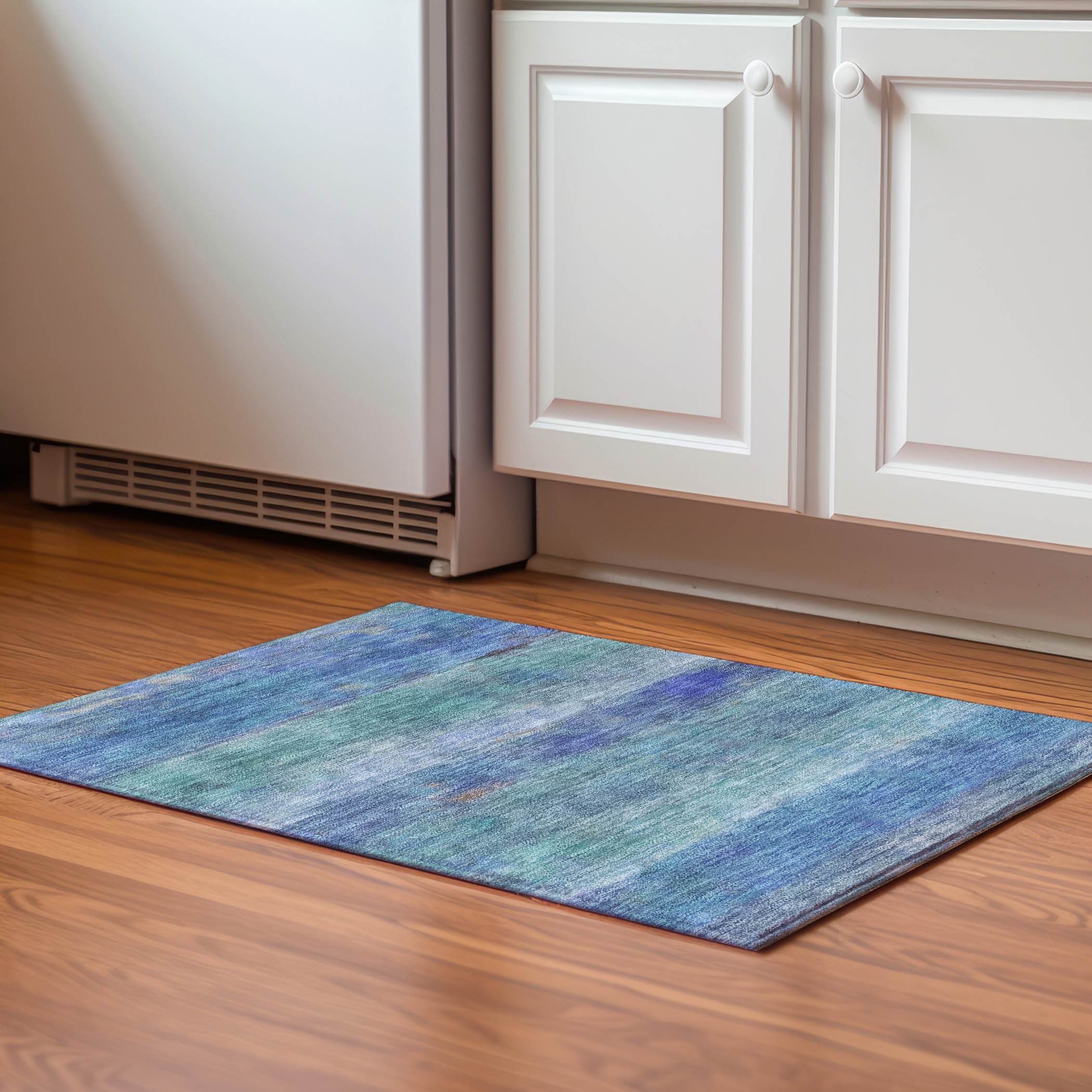 Cartagena Machine Washable Transitional Blue Rug 1'8" x 2'6" #shape_Rectangle