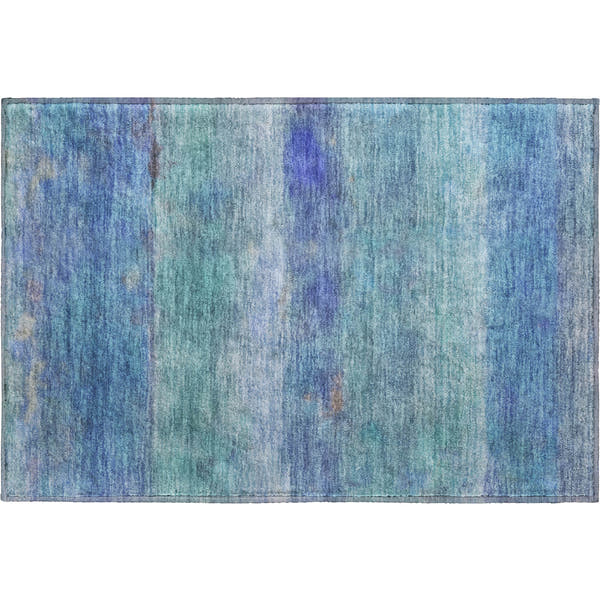 Cartagena Machine Washable Transitional Blue Rug 1'8" x 2'6"