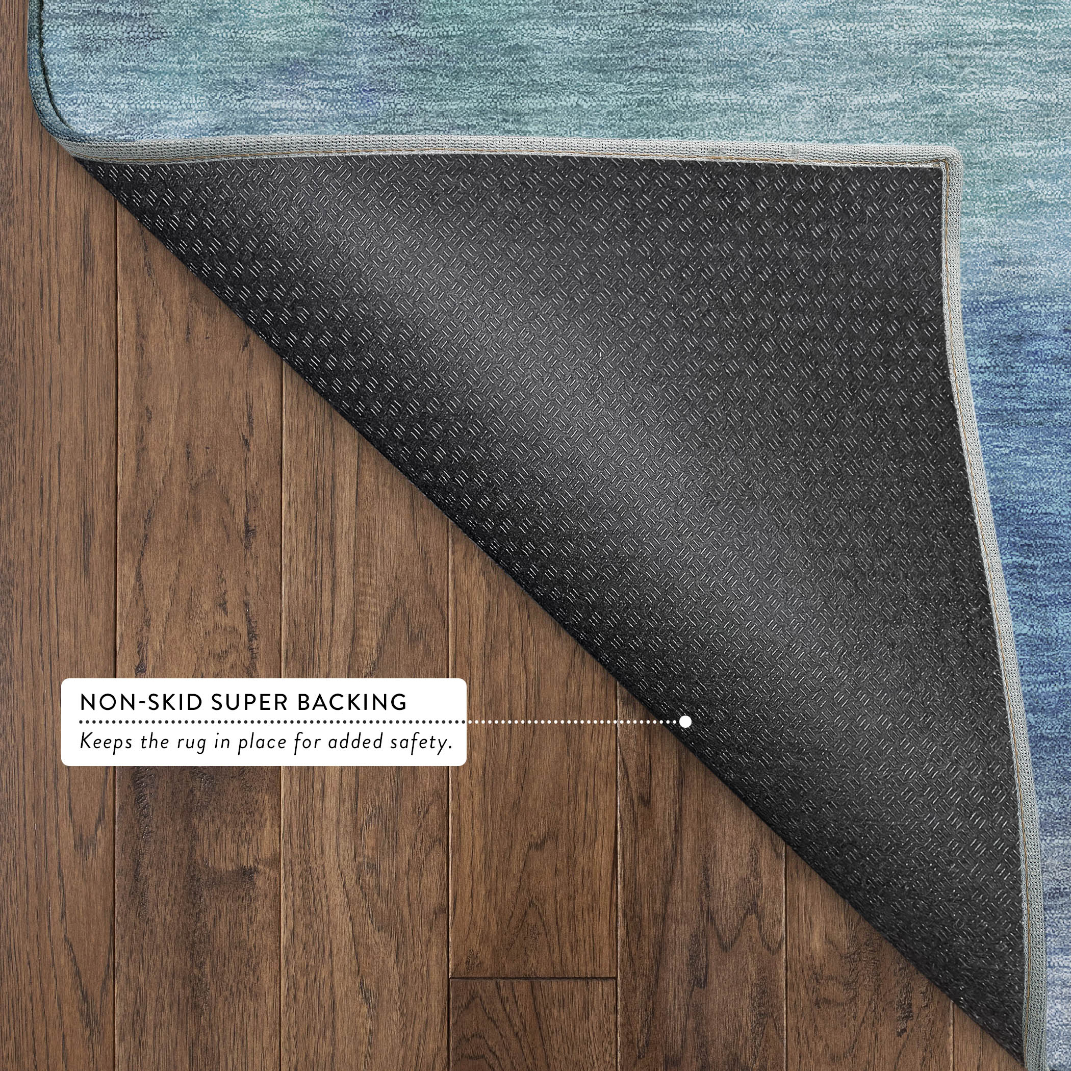 Cartagena Machine Washable Transitional Blue Rug 1'8" x 2'6" #shape_Rectangle