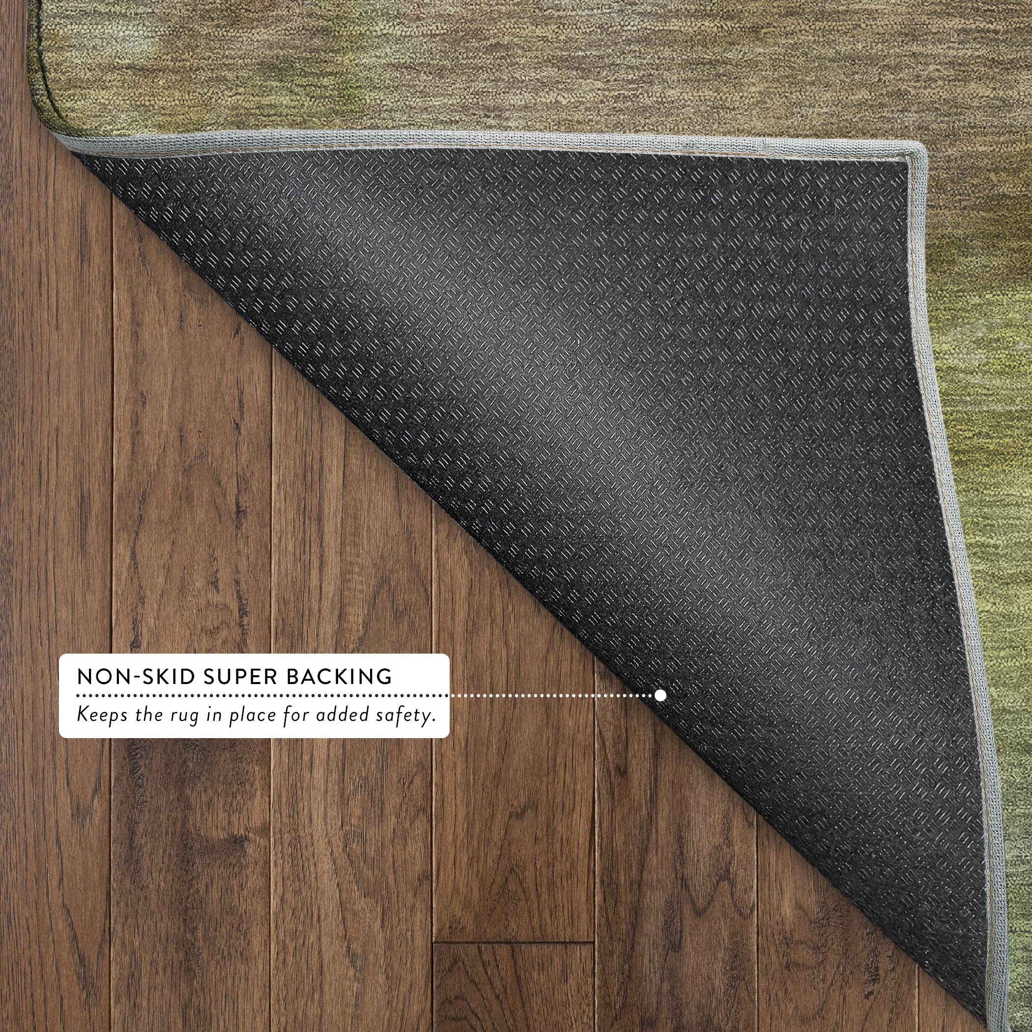 Cartagena Machine Washable Transitional Olive Green Rug 1'8" x 2'6" #shape_Rectangle
