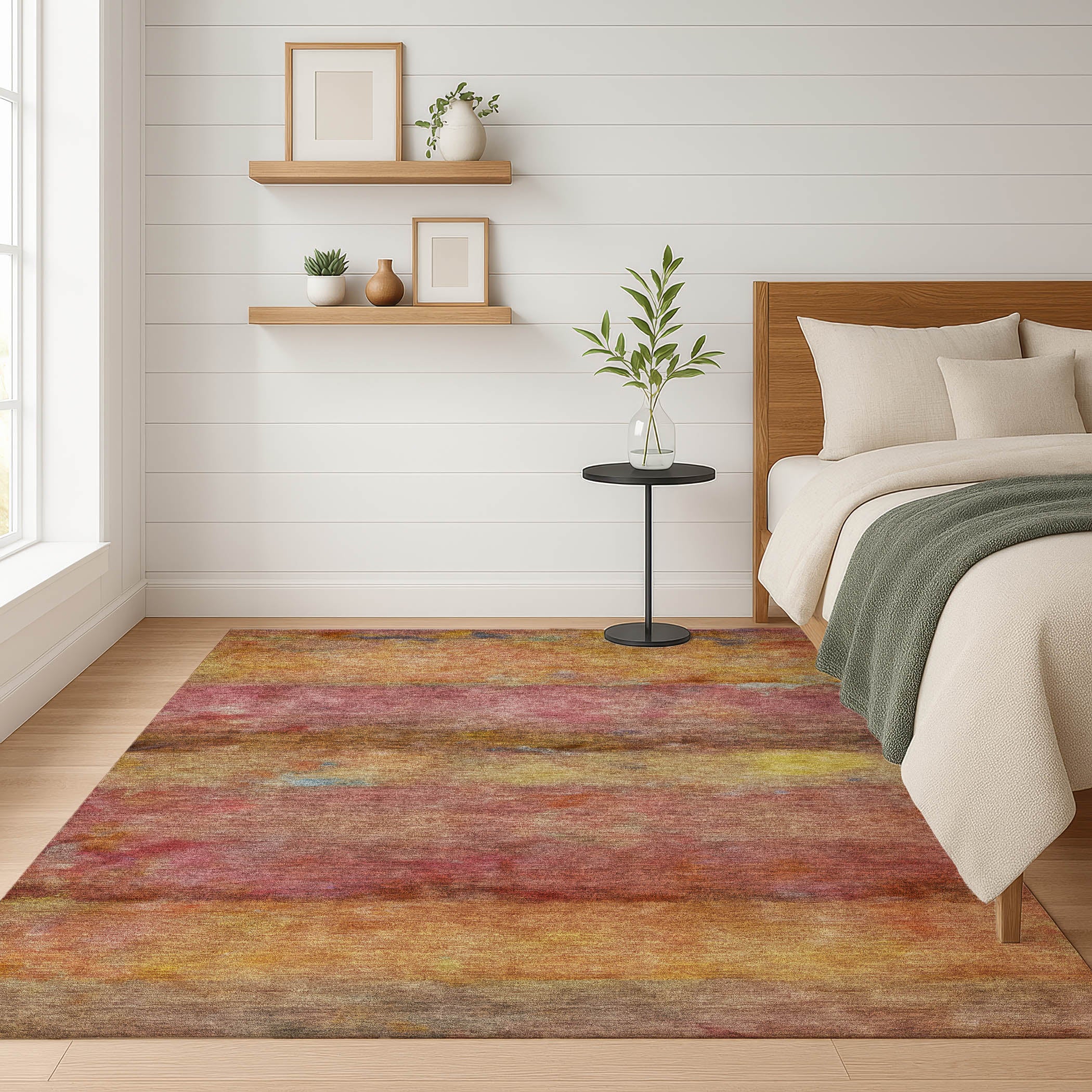 Cartagena Machine Washable Transitional Orange Rug 3' x 5' #shape_Rectangle
